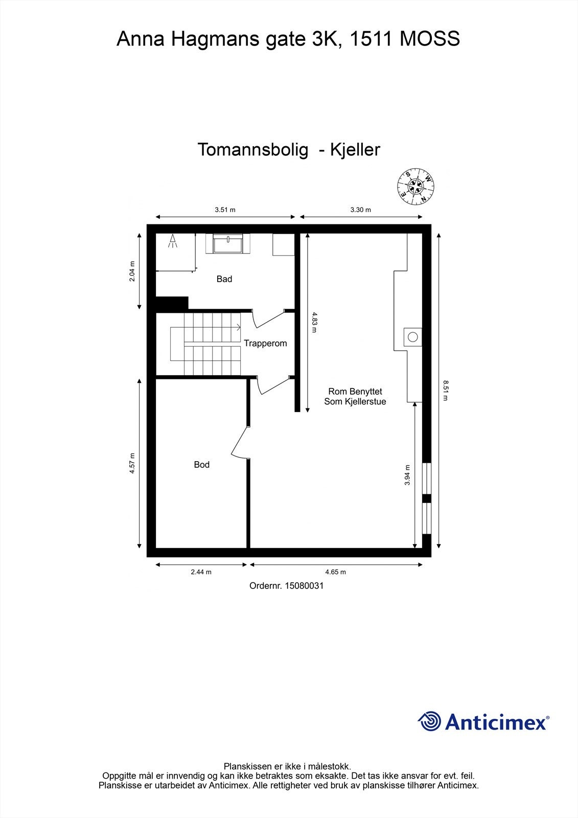 Veiledende skisse av kjeller. Galleribilde