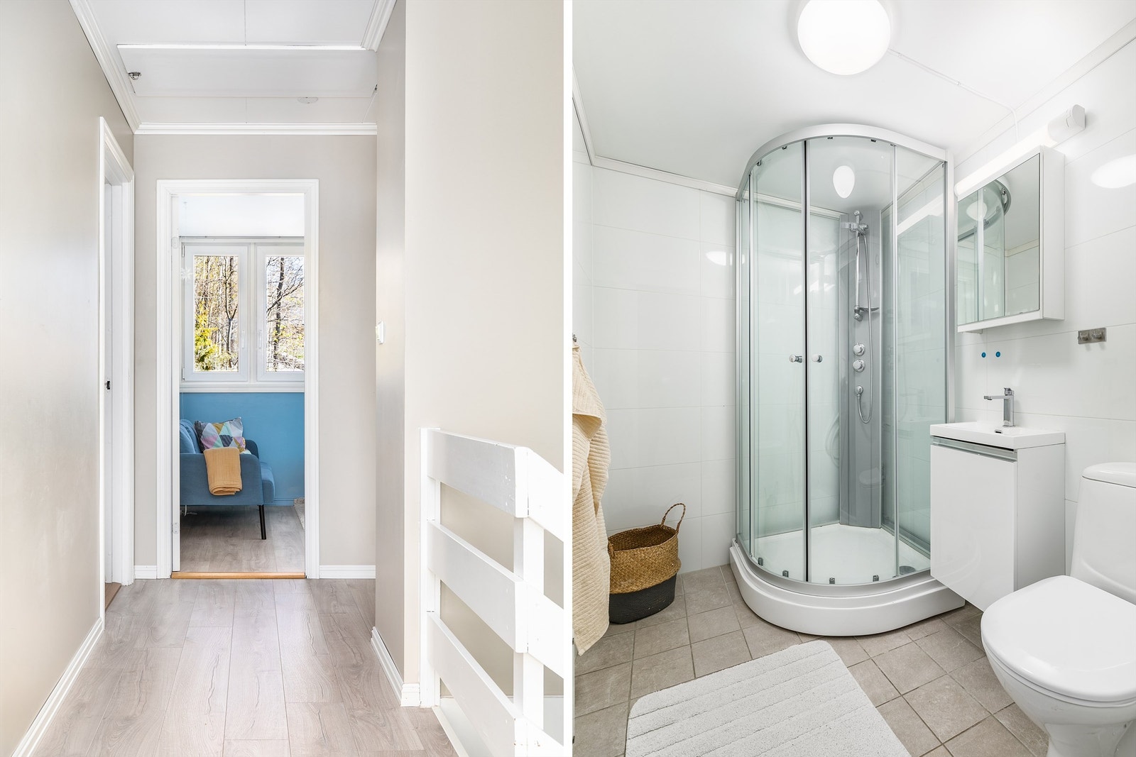 Badet i andre er fra byggeåret og i helhet gitt TG 3. Badet ble i 2020 pusset opp med blant annet nye overflater av fliser, nye møbler og nytt VVS-utstyr. Ytterligere oppgraderinger må påregnes. Galleribilde