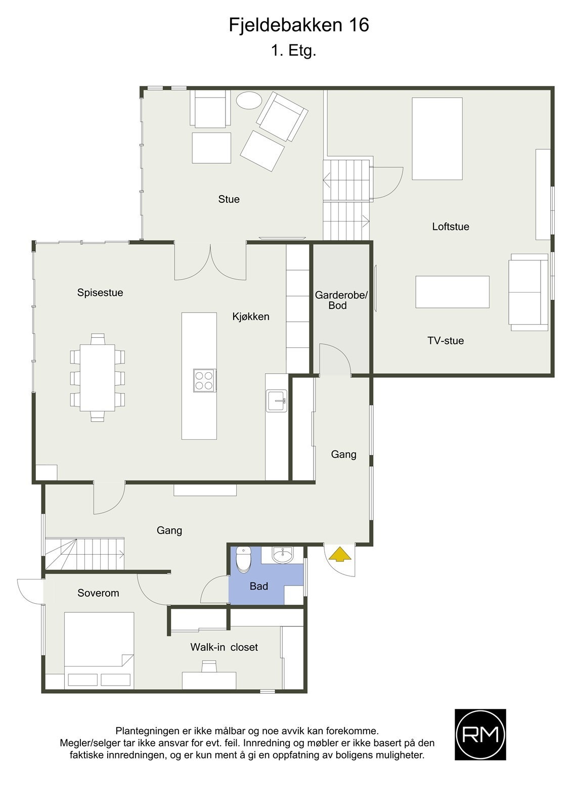 Plantegning 1. etasje Galleribilde