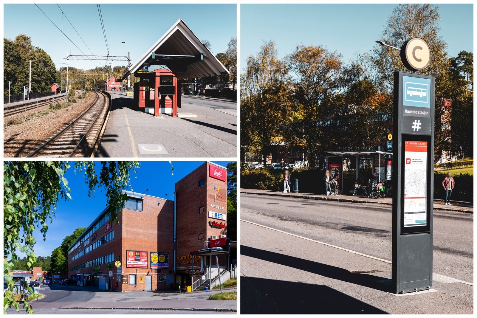 Hauketo ligger 7 min unna med bil og byr på gode dagligvarebutikker, treningssenter, spisesteder og kollektivtilbud med både tog og buss! Galleribilde