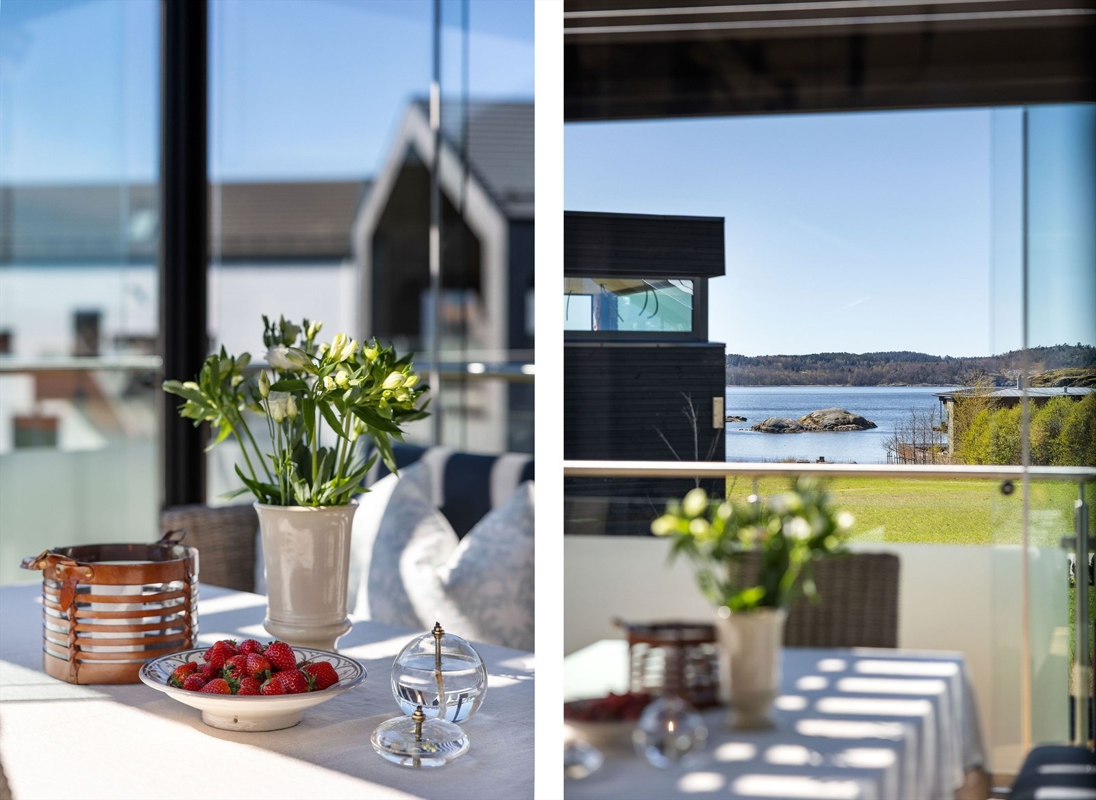 Fra balkongen har du utsikt mot sjøen og skjærgården. Galleribilde