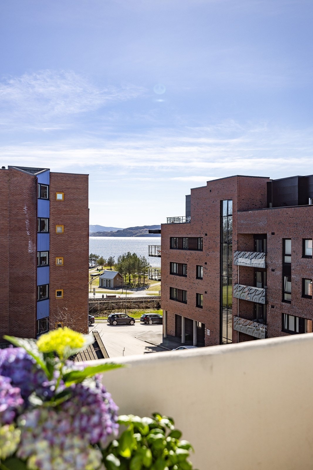 Fra balkongen kan du nyte nydelig utsyn mot Koigen og Mjøsa. Galleribilde