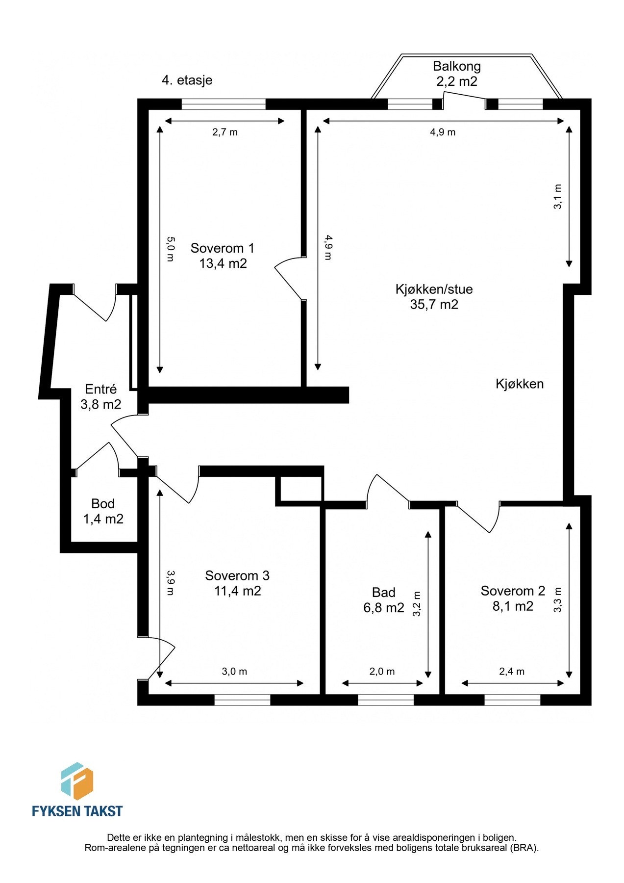 Målsatt planskisse. Galleribilde