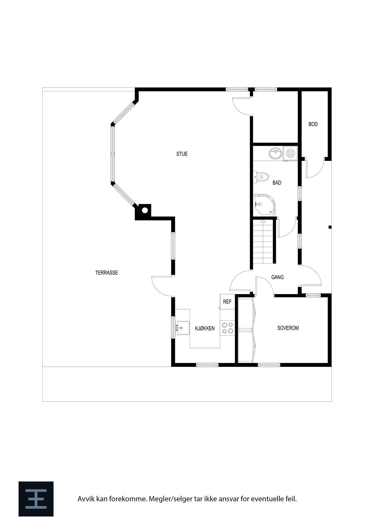Plantegning hovedetasjen. Galleribilde