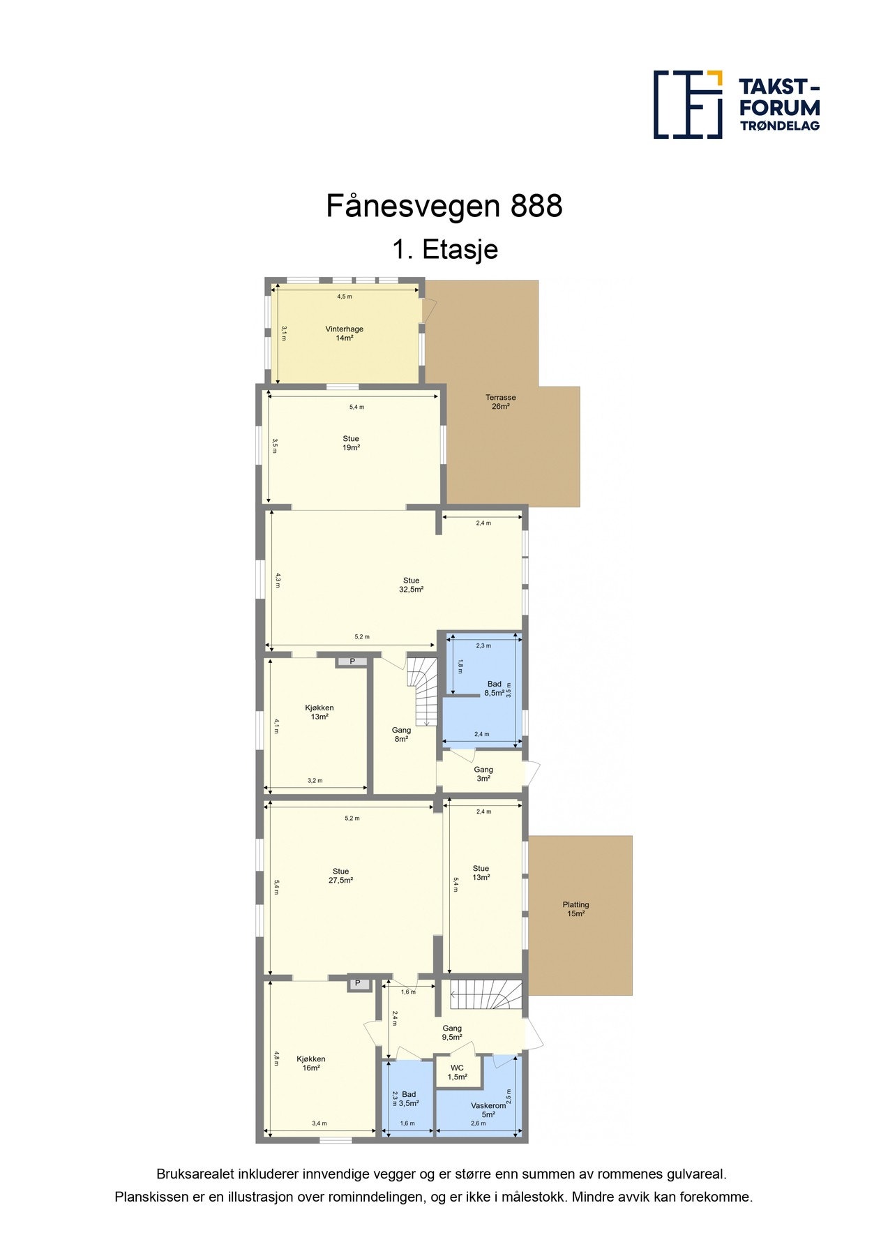 Planskisse 1. etasje. Galleribilde