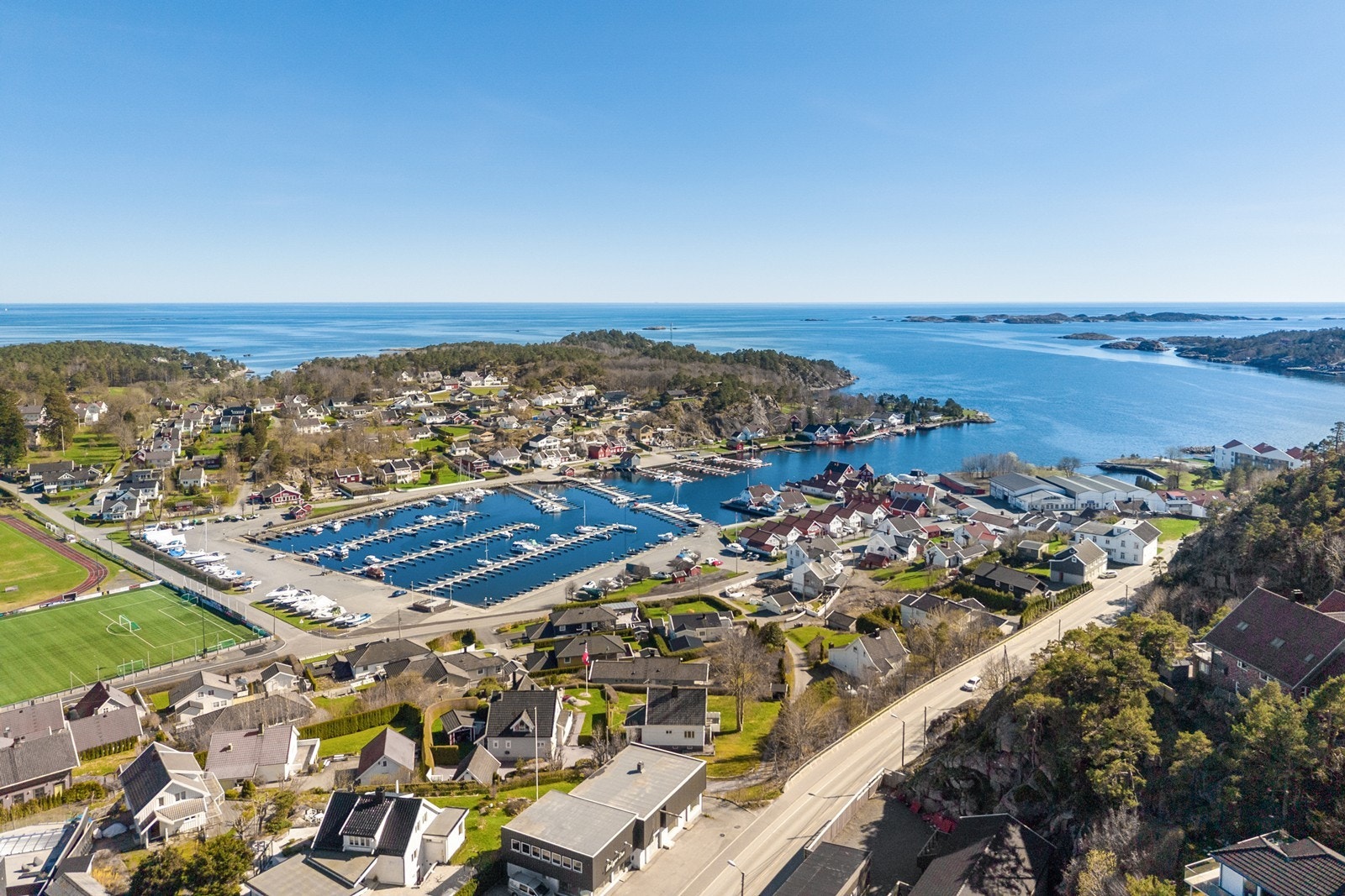 Dronebilde over område Galleribilde