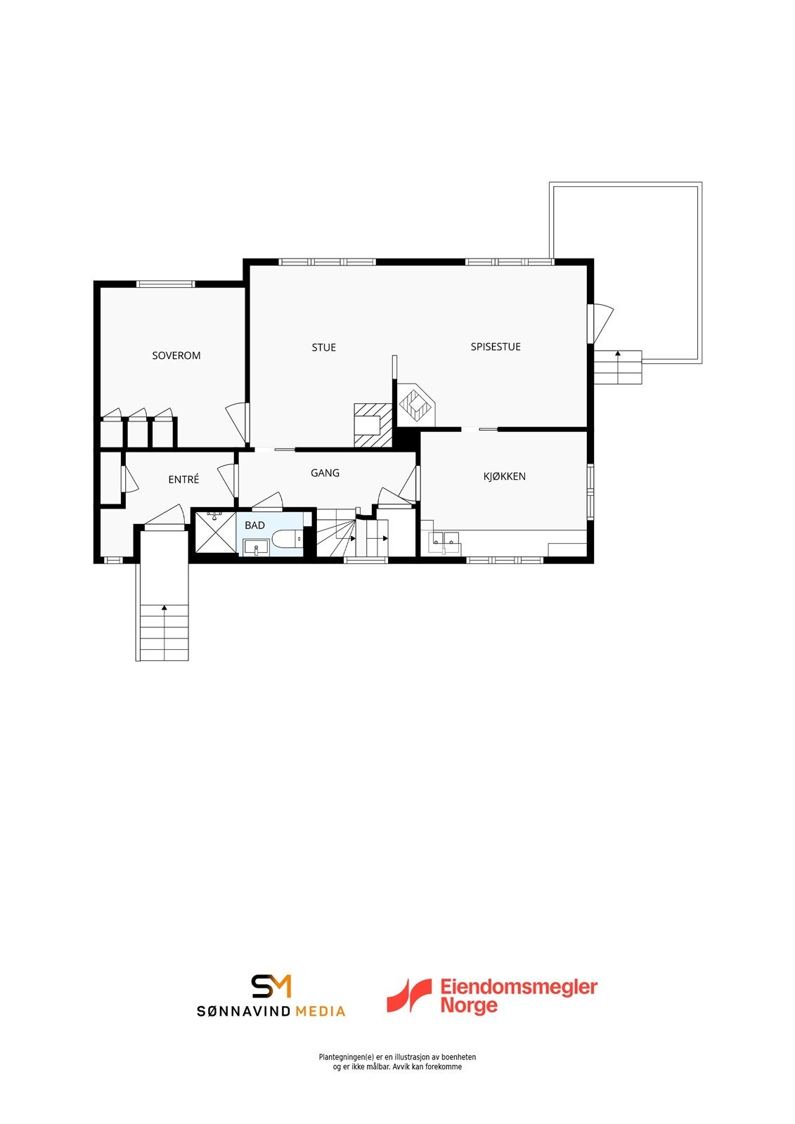 Plantegning 1. etasje Galleribilde