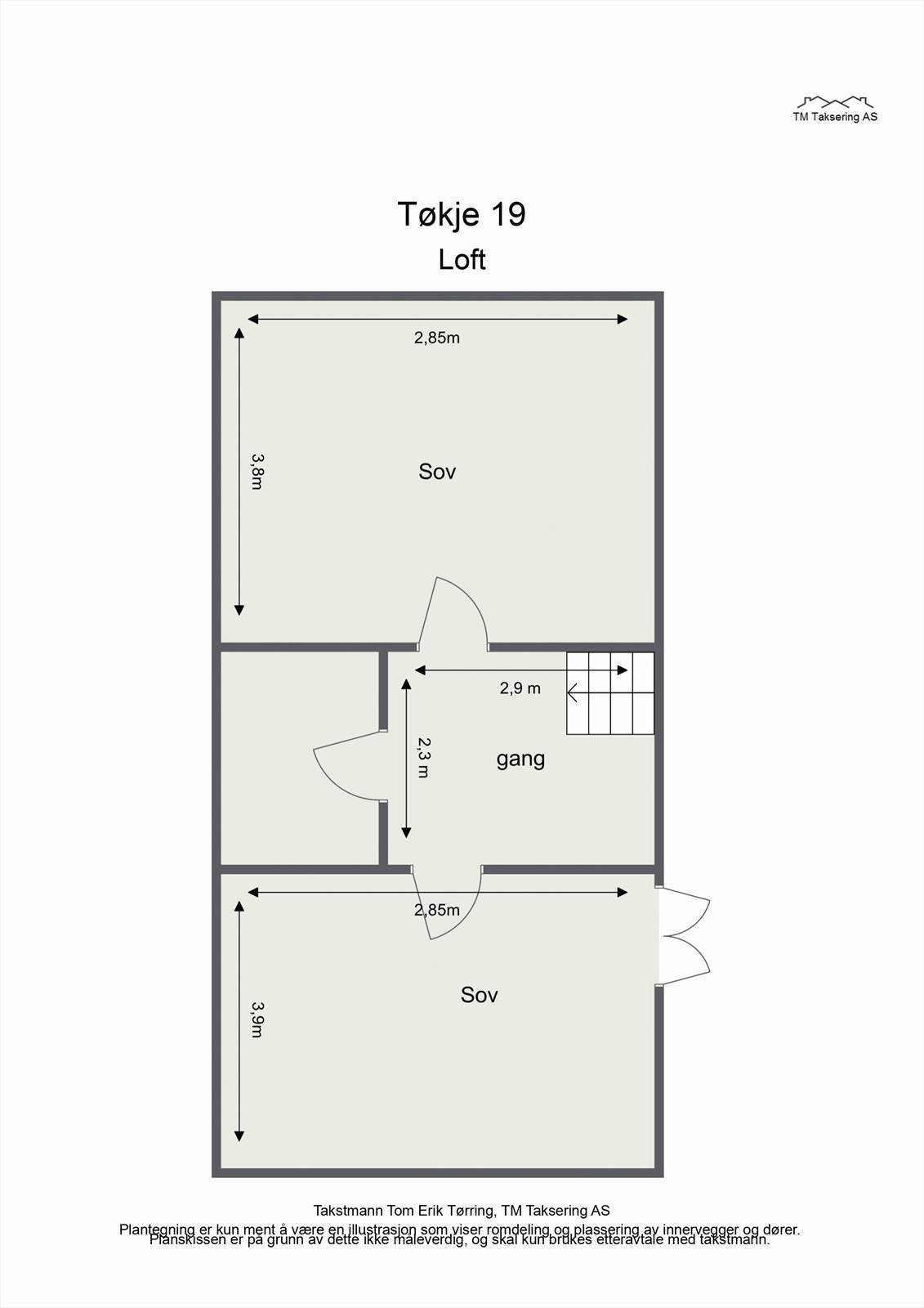 Plantegning loftsetasje. Galleribilde