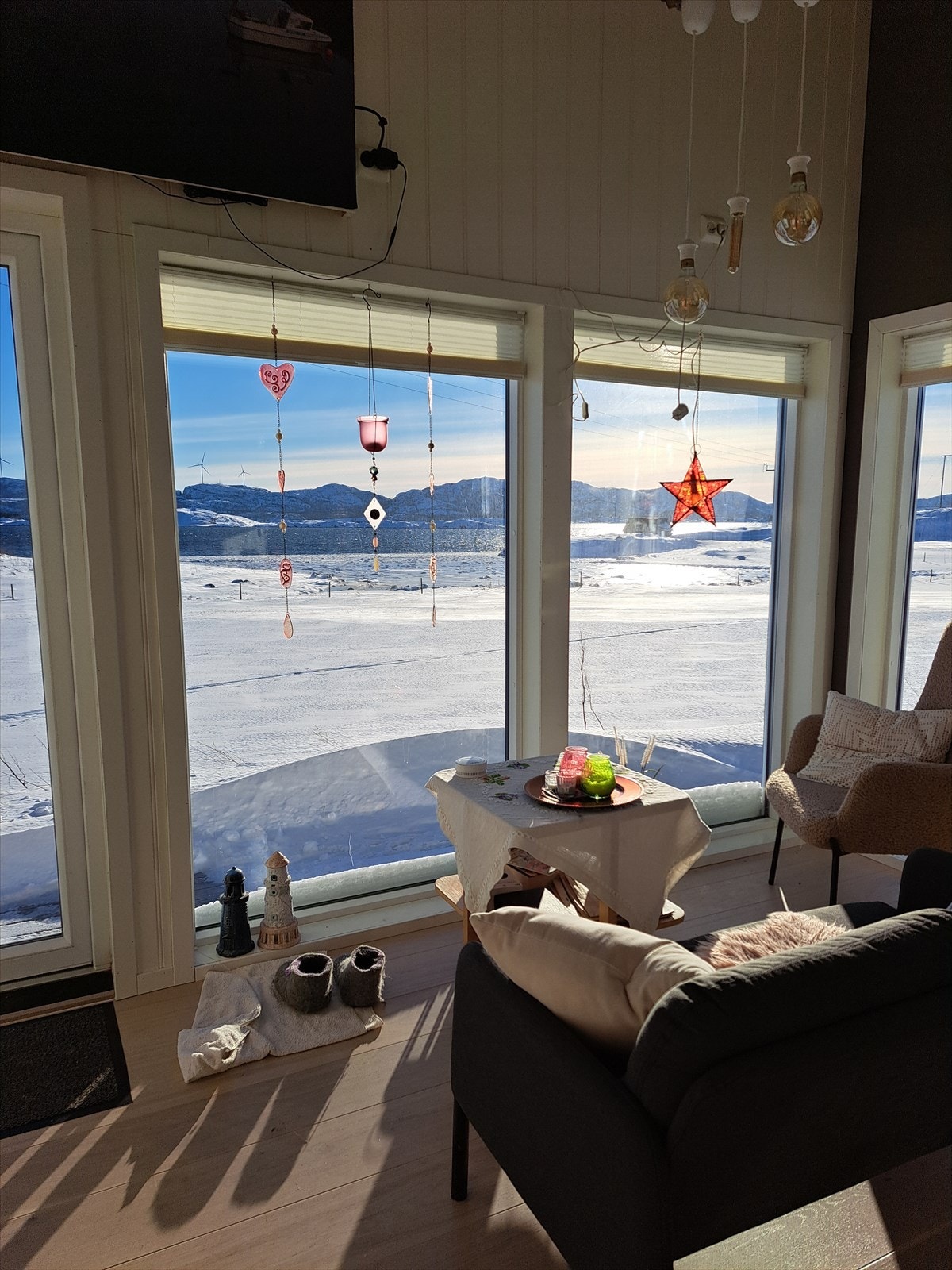 Utsikt fra annekset på vintertid, privat foto Galleribilde