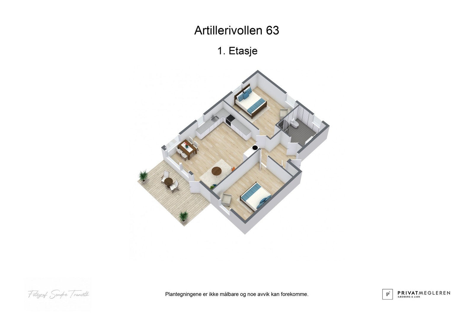 - 3D plantegning (ikke målbart) - Galleribilde