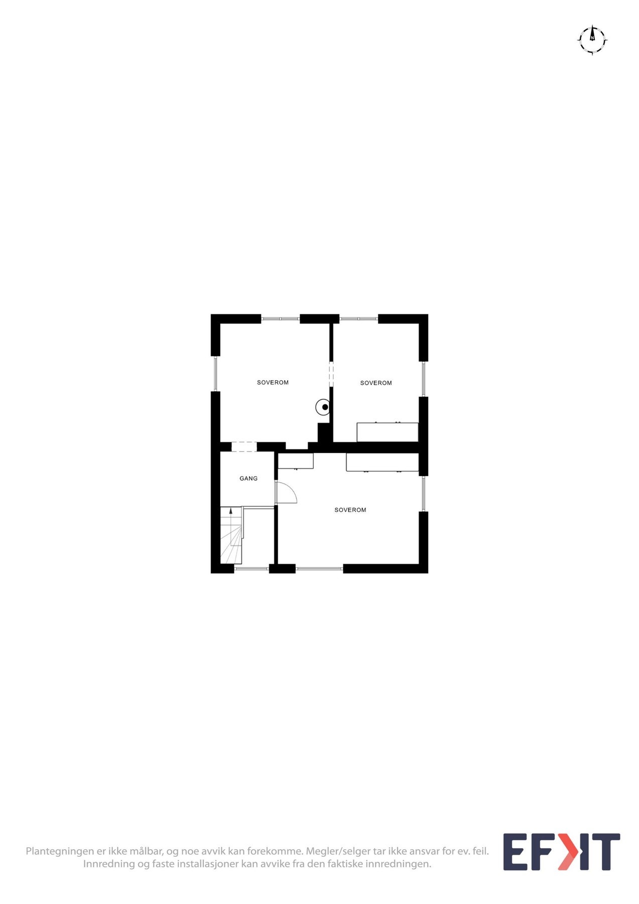 Plantegning som viser boligens 2. etasje. Galleribilde