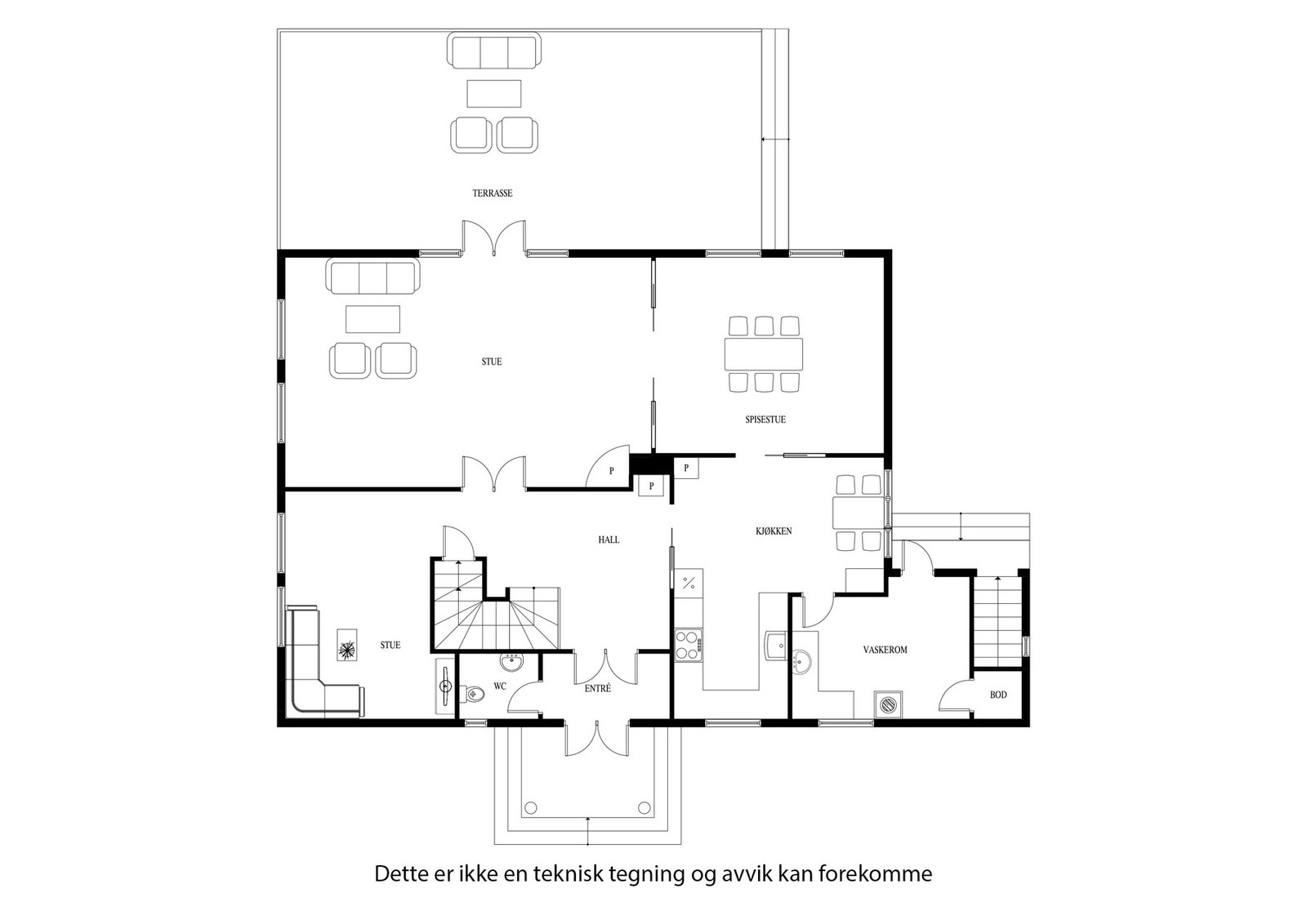 Plantegning 1. etasje Galleribilde