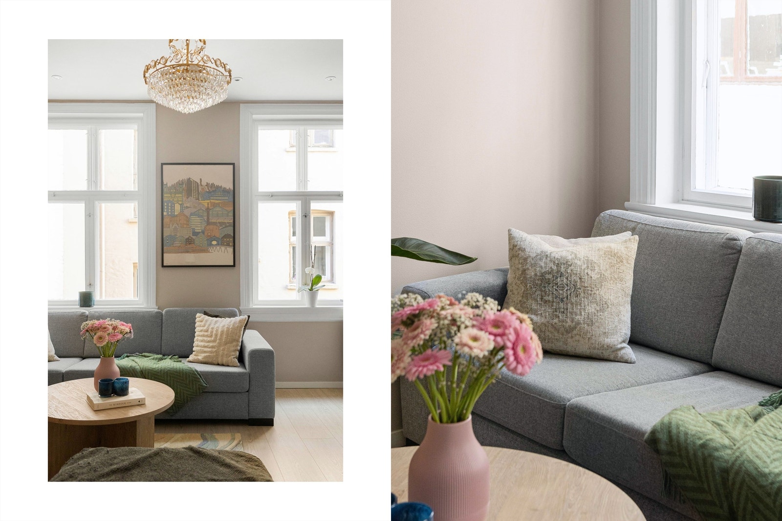 Store, klassiske vindusflater gir rikelig med naturlig lys. Galleribilde