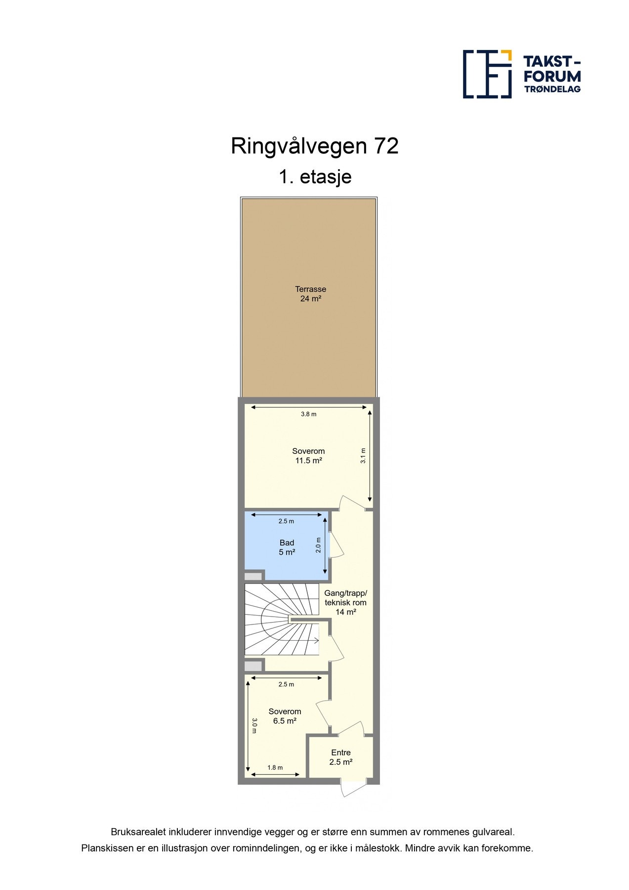 Plantegning 1. etasje Galleribilde