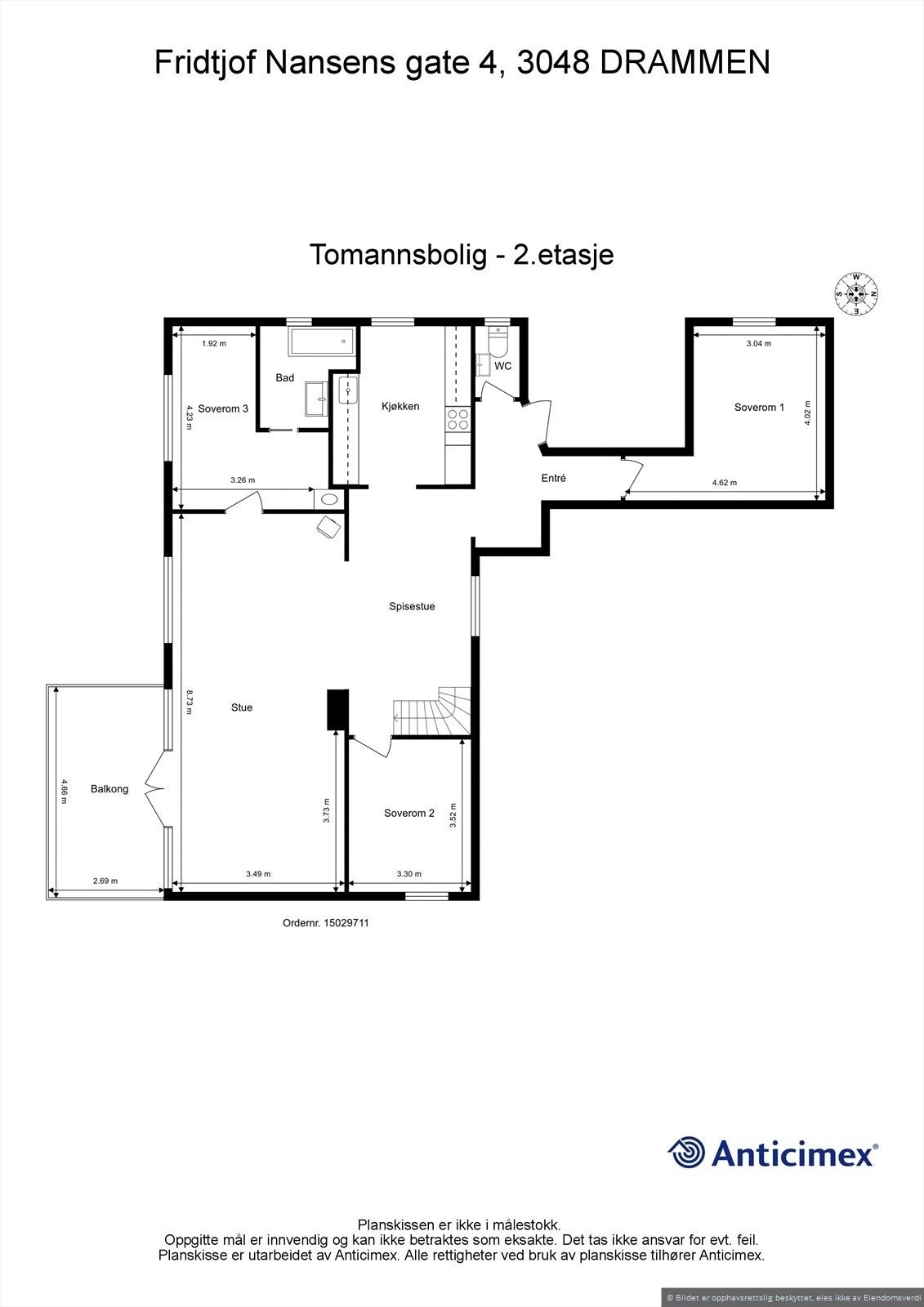 Plantegning 2. etasje Galleribilde