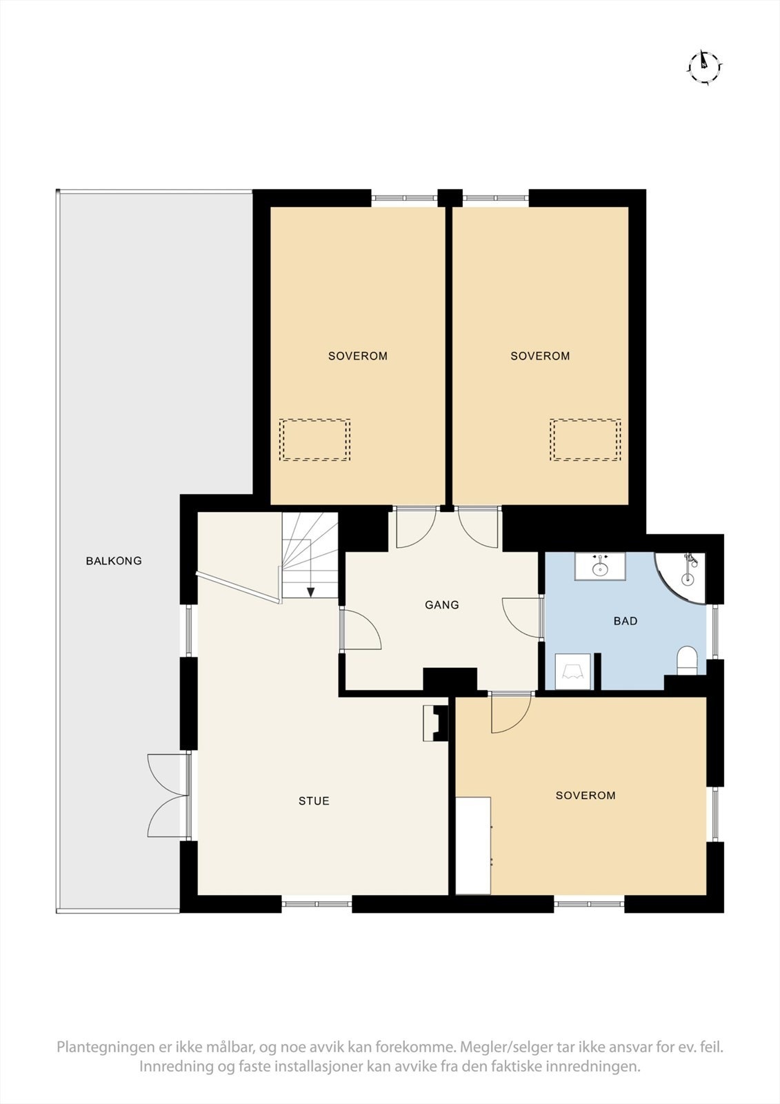 Plantegning loftsetasje. Galleribilde