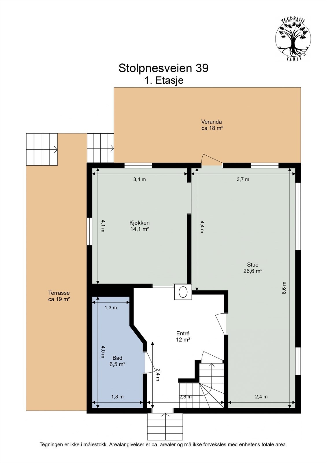 Plantegning 1. etasje Galleribilde