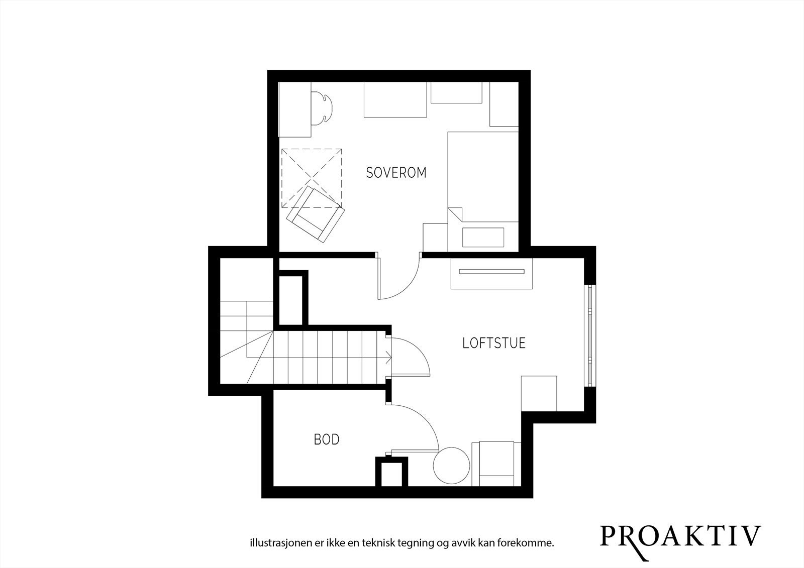 Plantegning loft Galleribilde