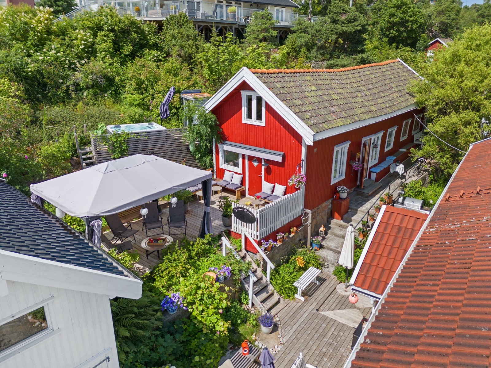 Eiendommen består i tillegg av et garasjebygg med innredet loft og anneks/galleri Galleribilde