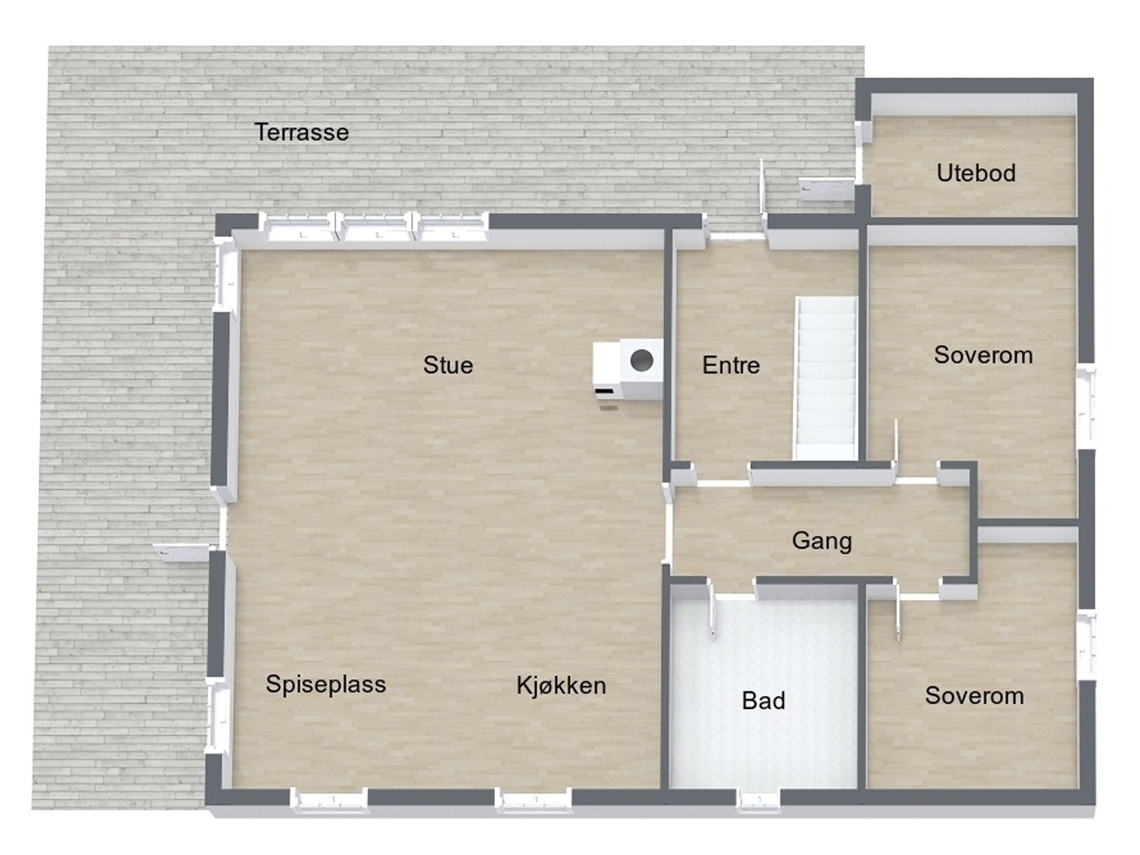 Plantegning 1. etasje Galleribilde