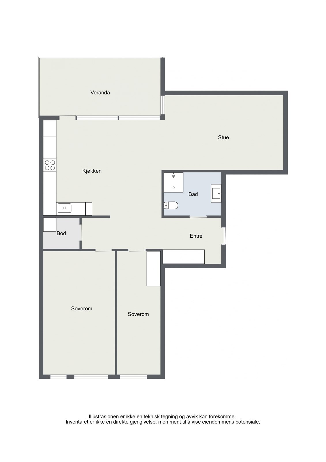 Floorplan letterhead - Krokenveien 40b - 1. Floor - 2D Floor Plan Galleribilde
