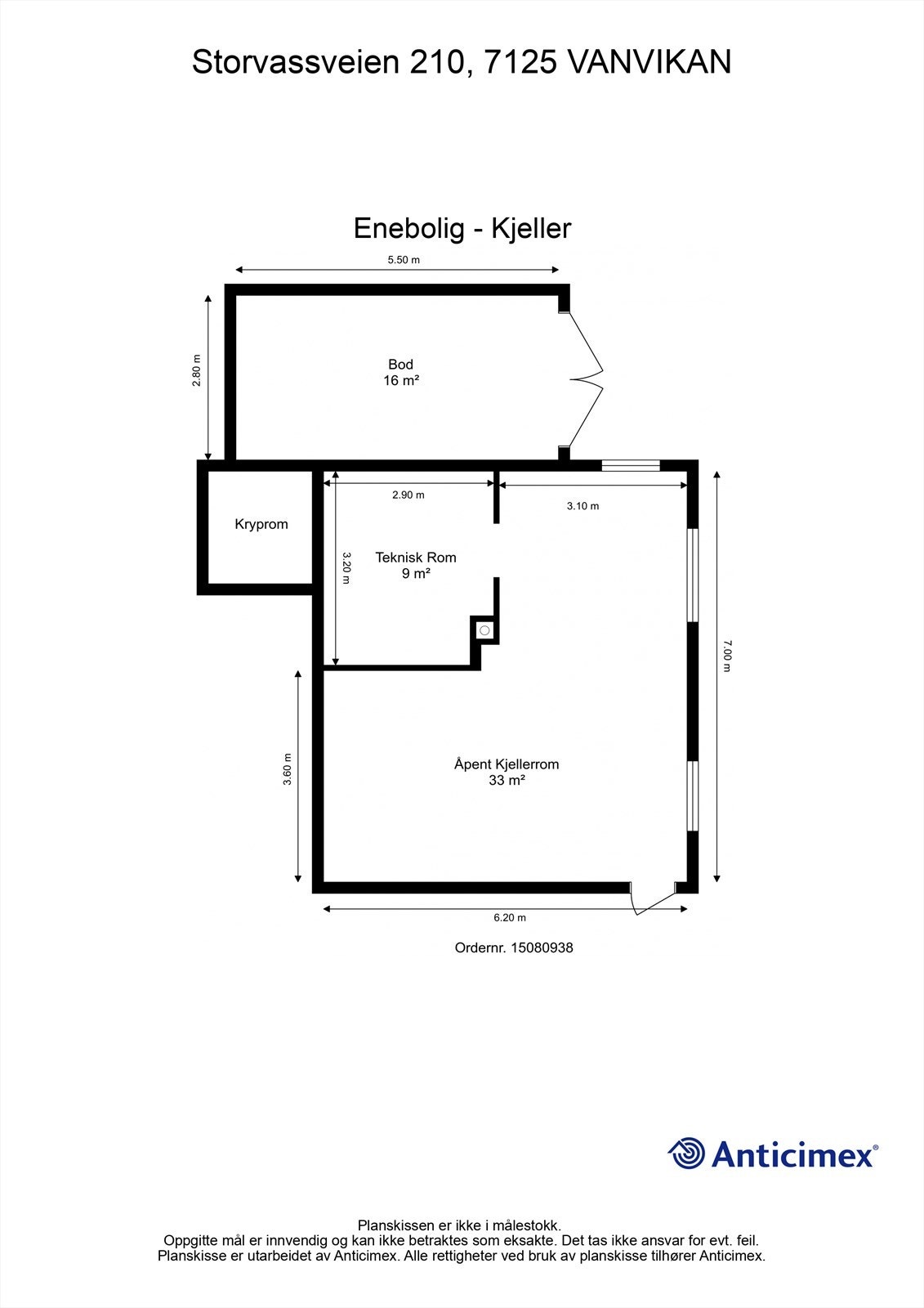 Planskisse kjeller. Galleribilde