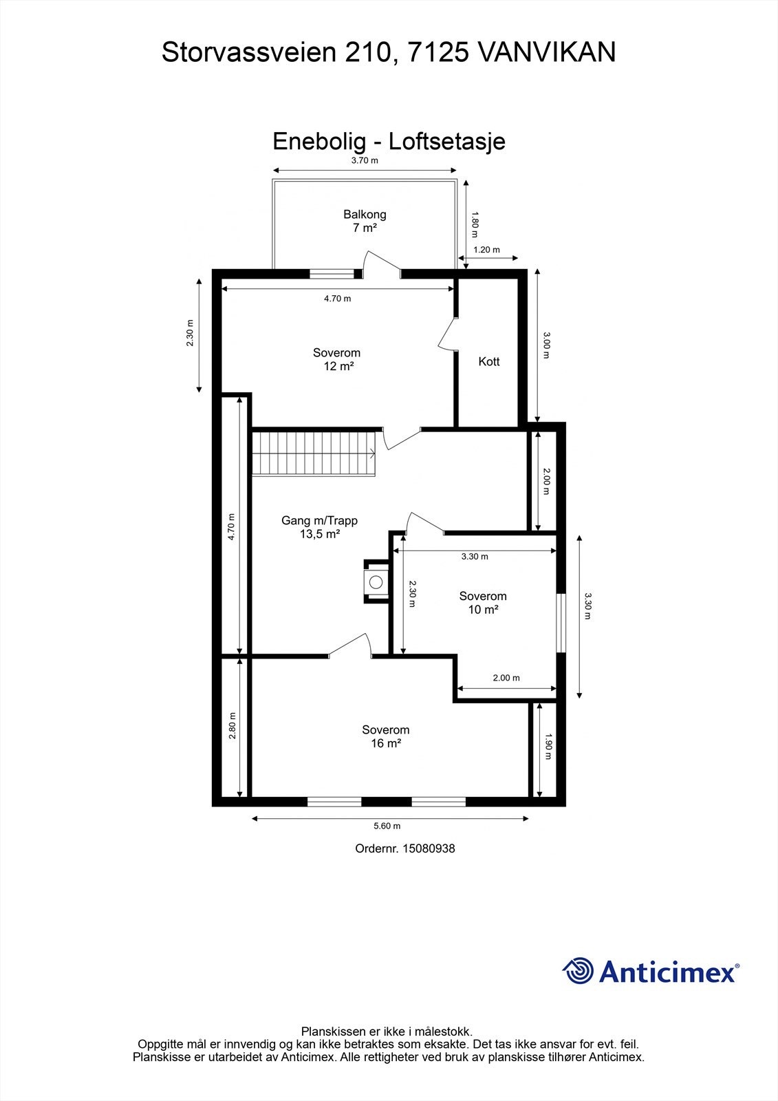 Planskisse loft. Galleribilde