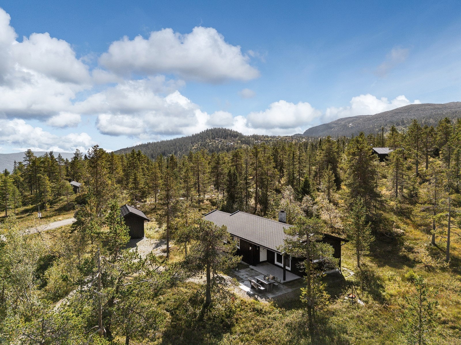 Tosseviksetermyrene 73 ligger høyt på Vikerfjell med vakker natur, små tjern og flotte turmuligheter gjennom hele året. I bakgrunnen skimter du den idylliske innsjøen Sperillen som rammer inn landskapet! Galleribilde