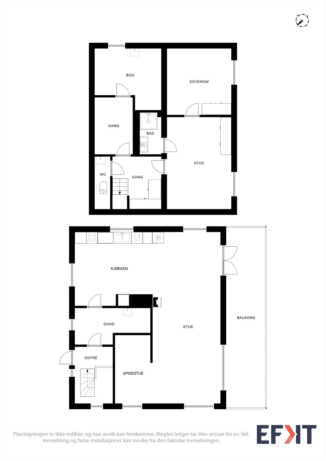 Boligen strekker seg over to plan med et samlet bruksareal på 128 m², og har en praktisk romfordeling med sosiale soner i første etasje og en mer privat avdeling i kjelleren. Galleribilde