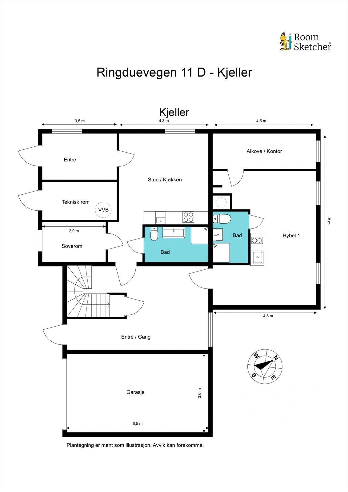 Plantegning U.etasje Galleribilde