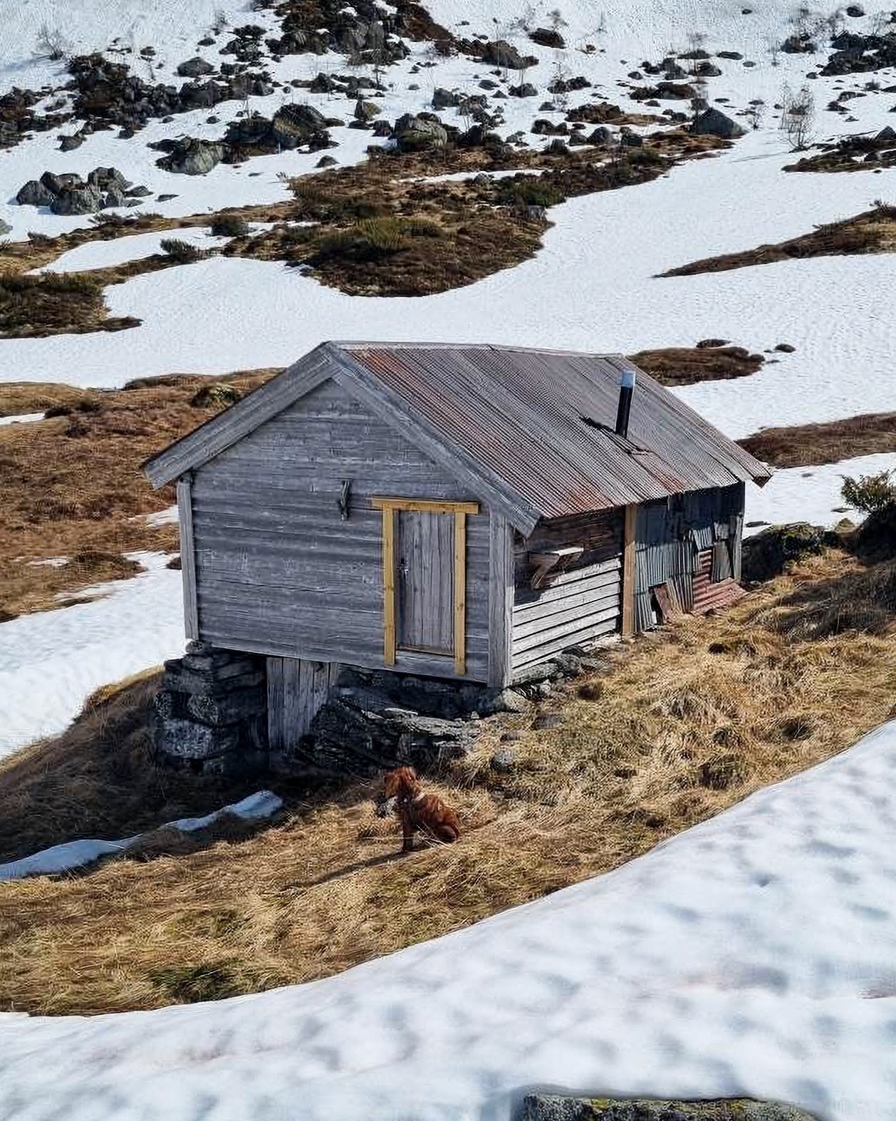 Eigedomen inkluderar eit stølshus i sambruk med nabo. Foto teke av seljar. Galleribilde