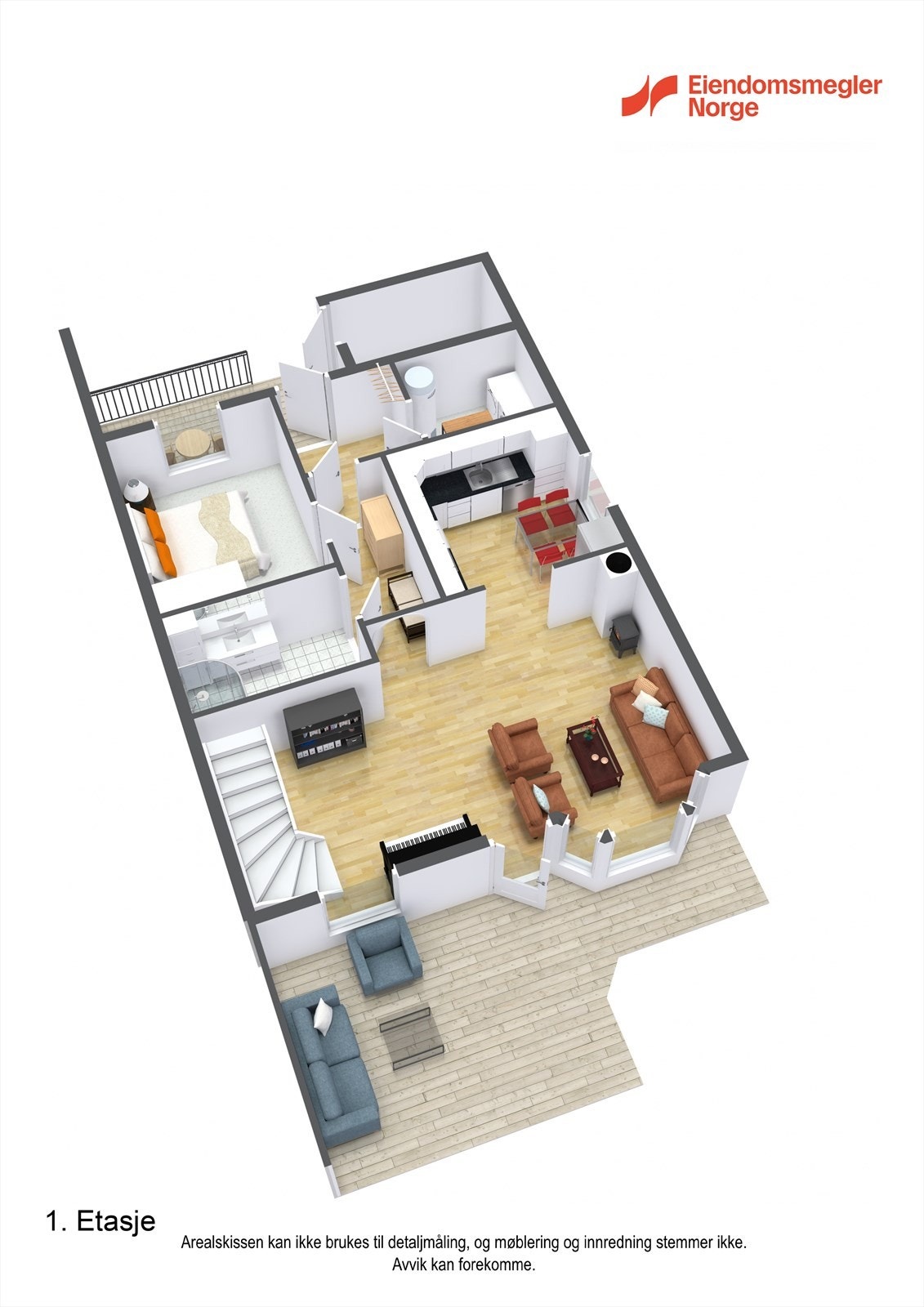 Planteikning 1.etasje 3D Galleribilde