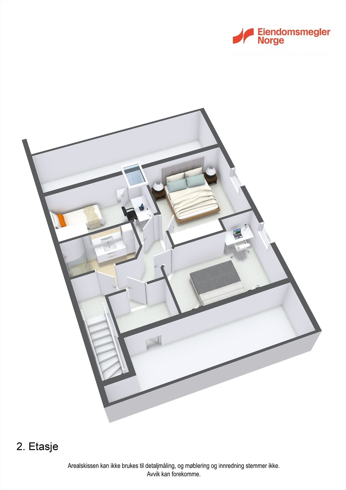Planteikning 2.etasje 3D Galleribilde
