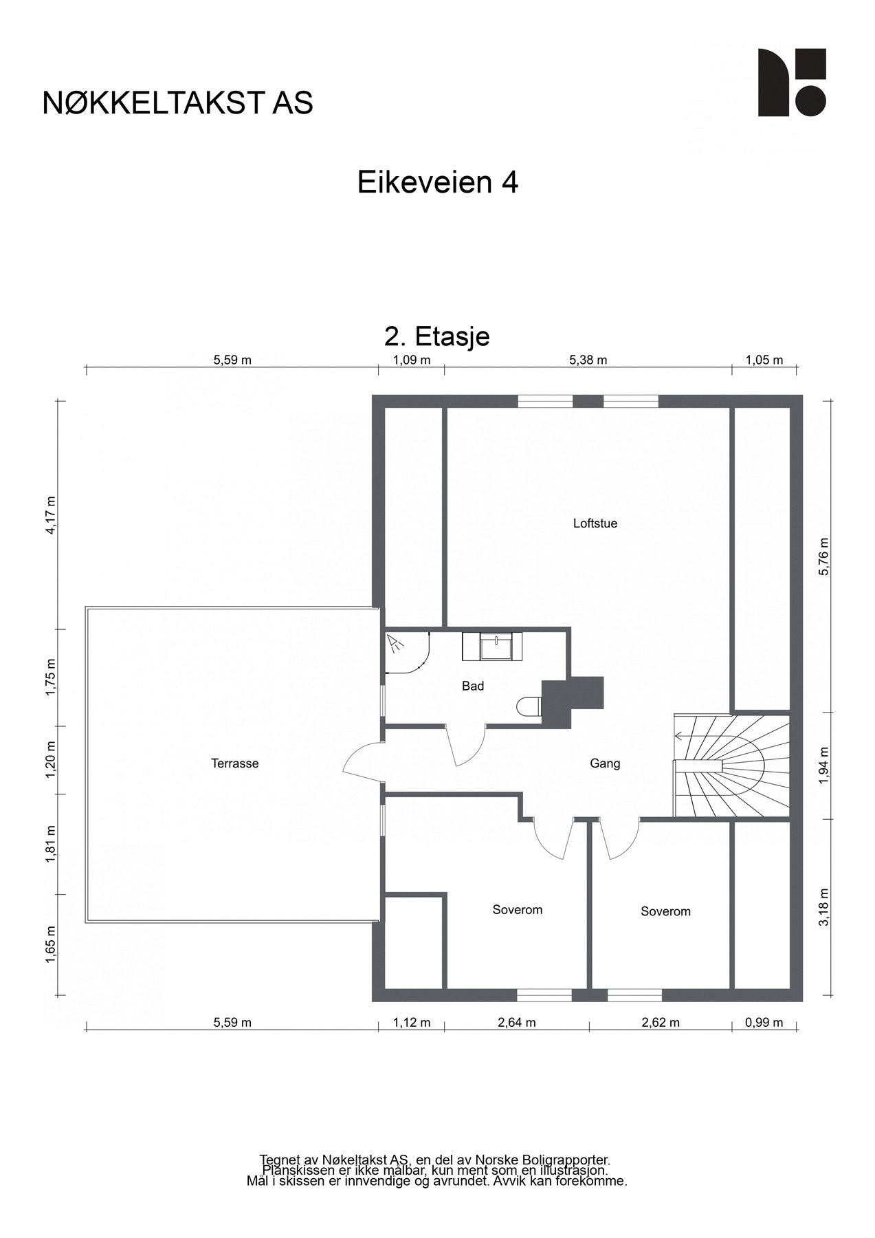 Plantegning 2. etasje Galleribilde