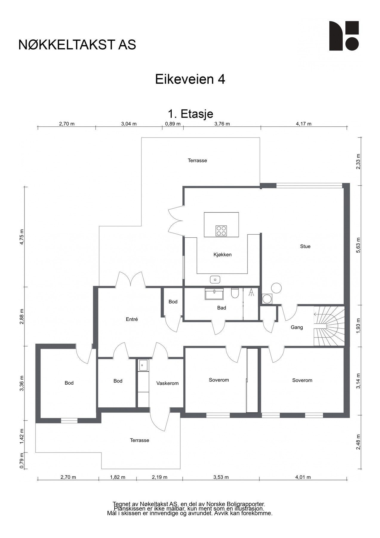 Plantegning 1. etasje Galleribilde