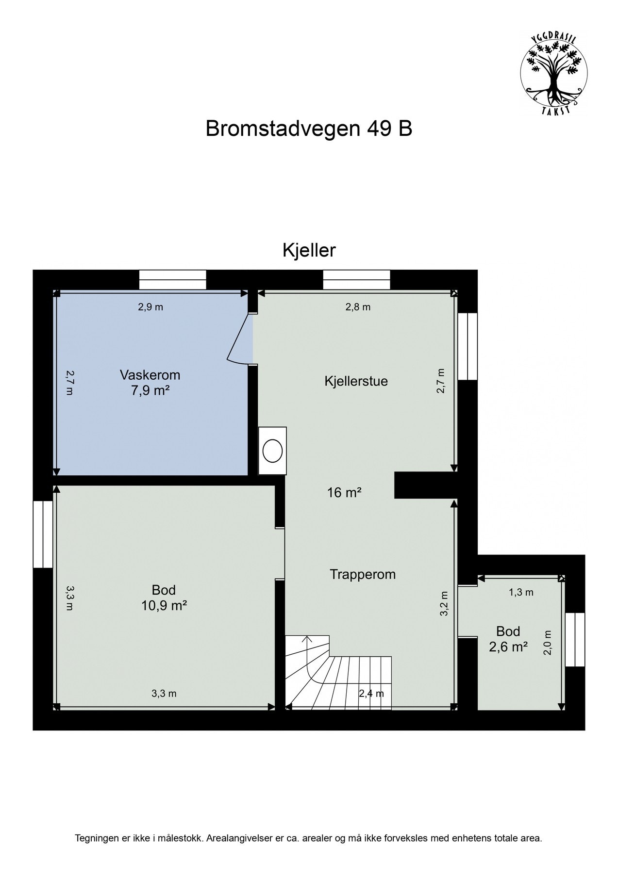 Planskisse kjeller. Galleribilde