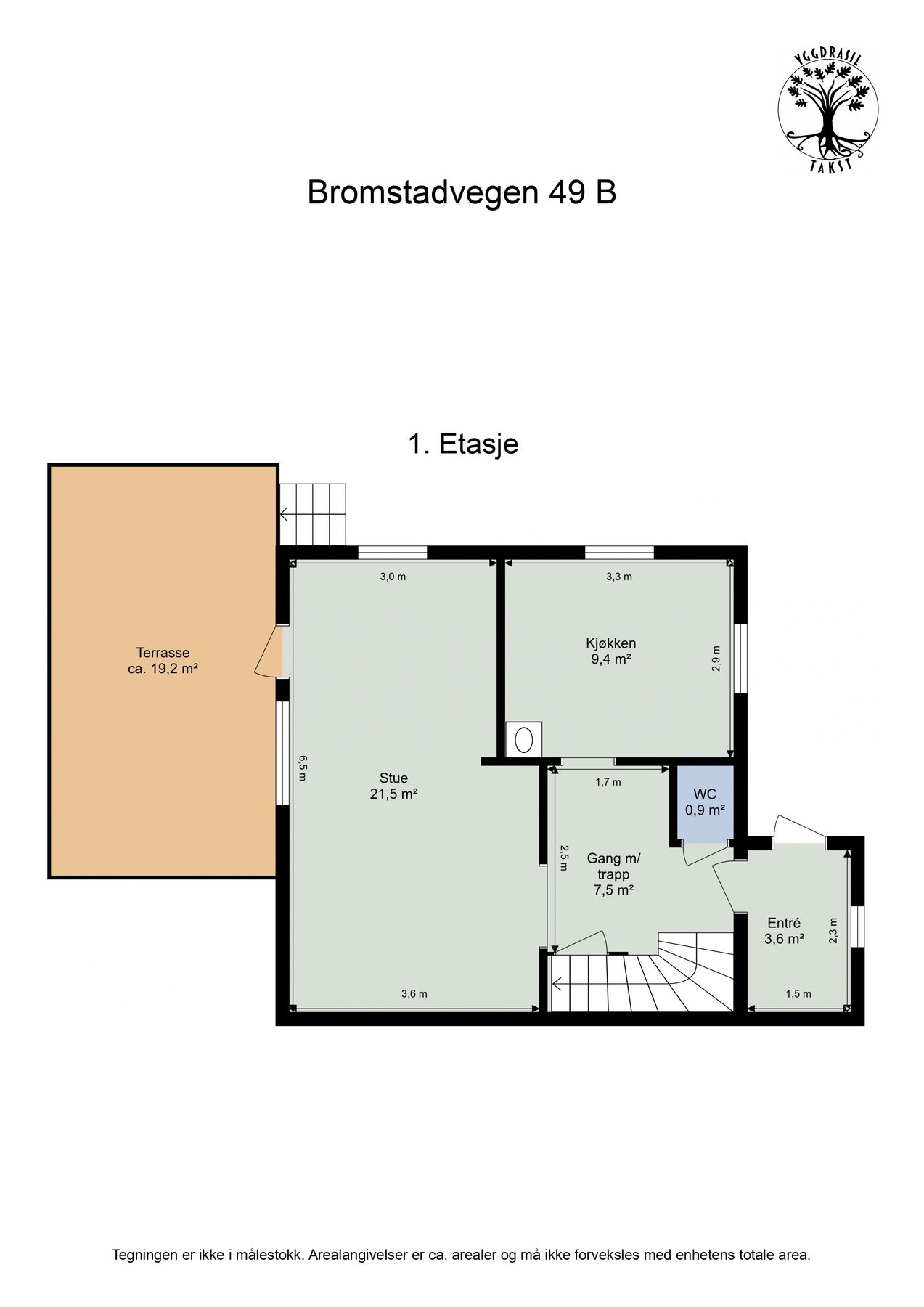 Planskisse hovedetasje. Galleribilde