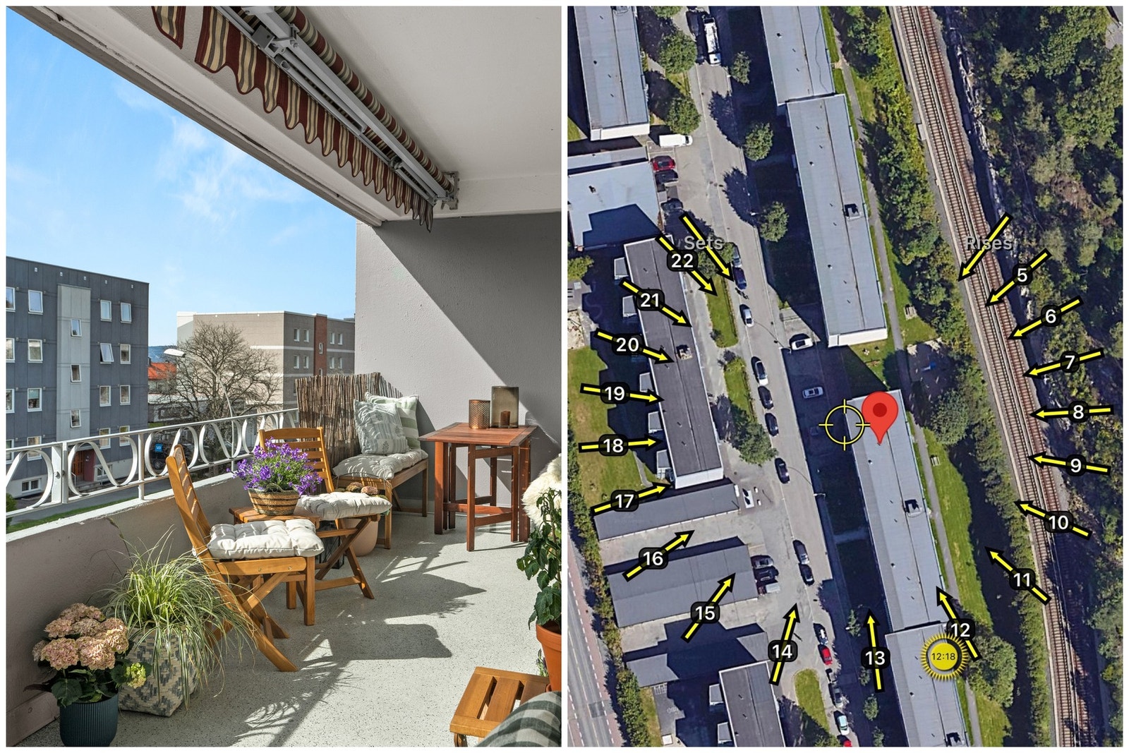 Balkongen er solrik, og i sommerhalvåret har du grønn utsikt. Galleribilde