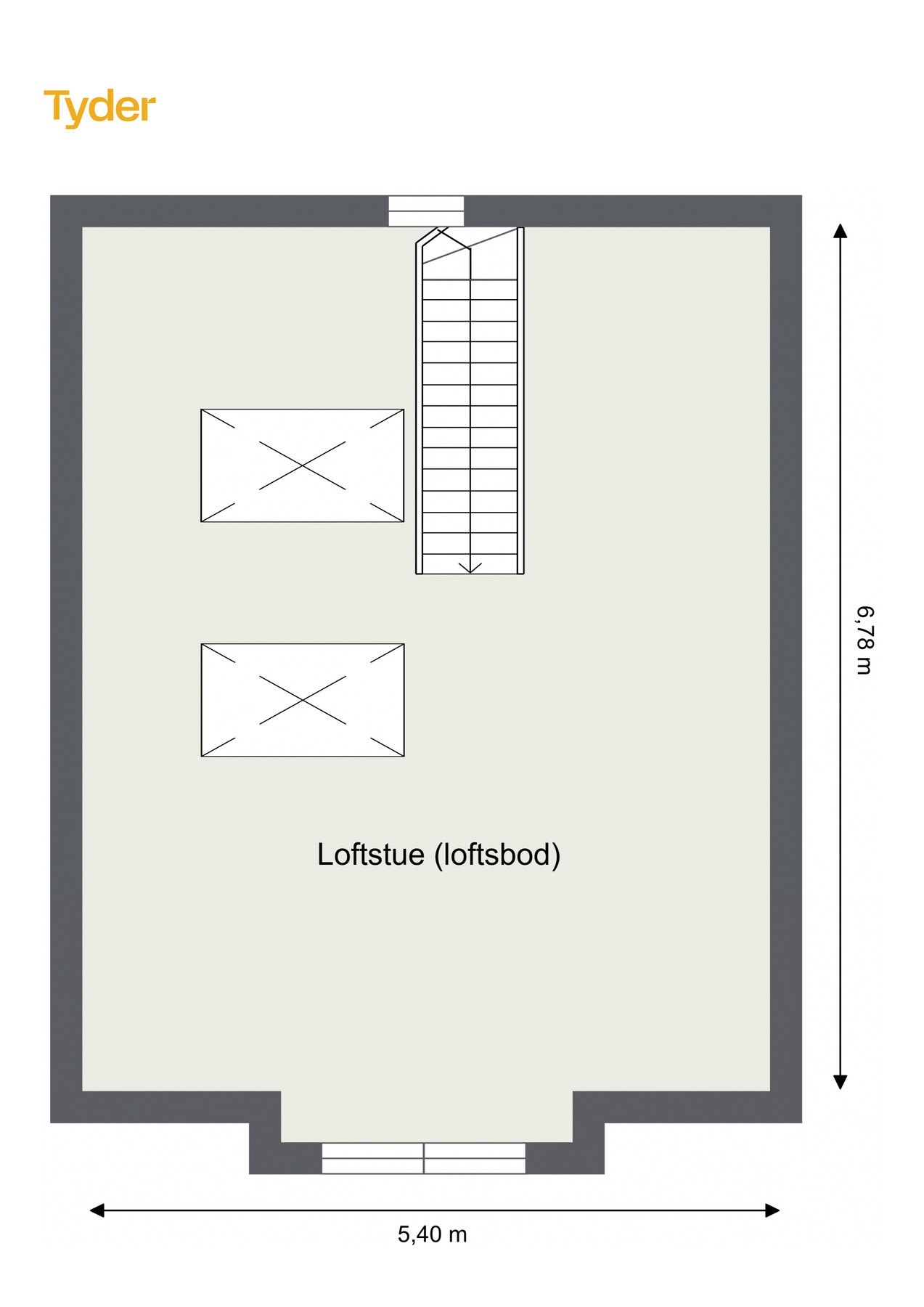 Plantegning - Loft. Galleribilde
