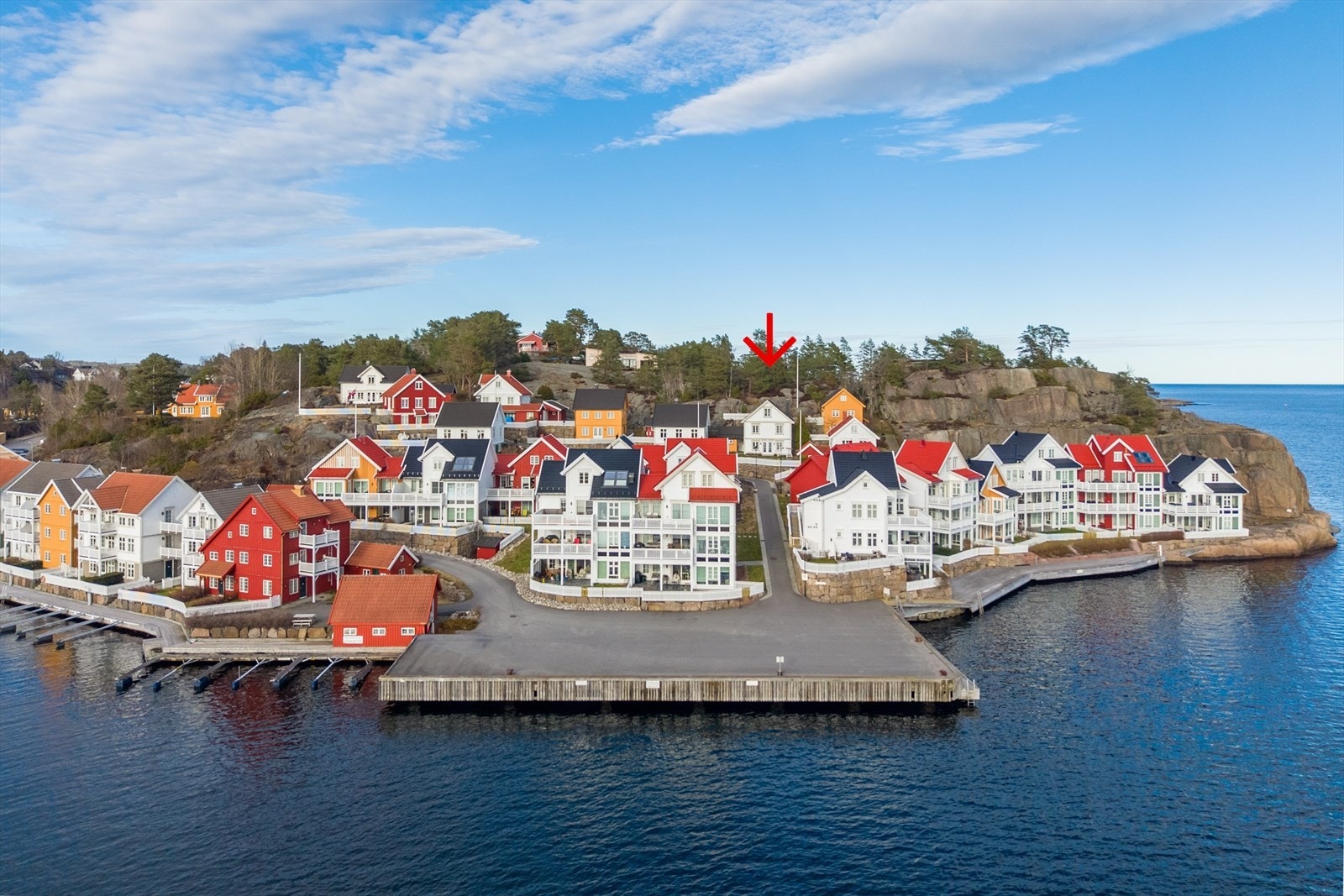 Dronebilde over området Galleribilde