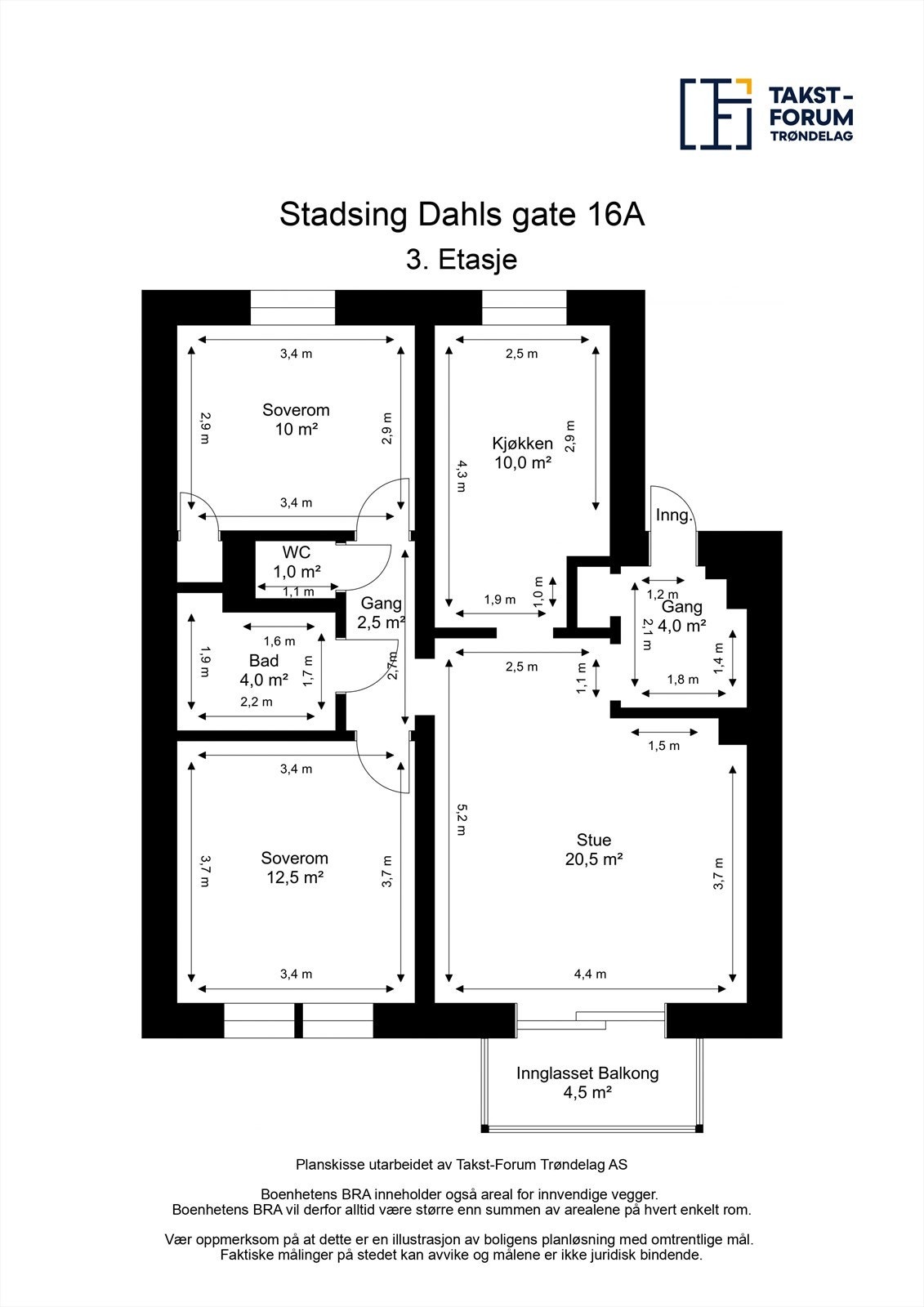 Planskisse 3. etasje Galleribilde
