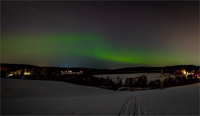 Nordlys over Spikkestad Galleribilde