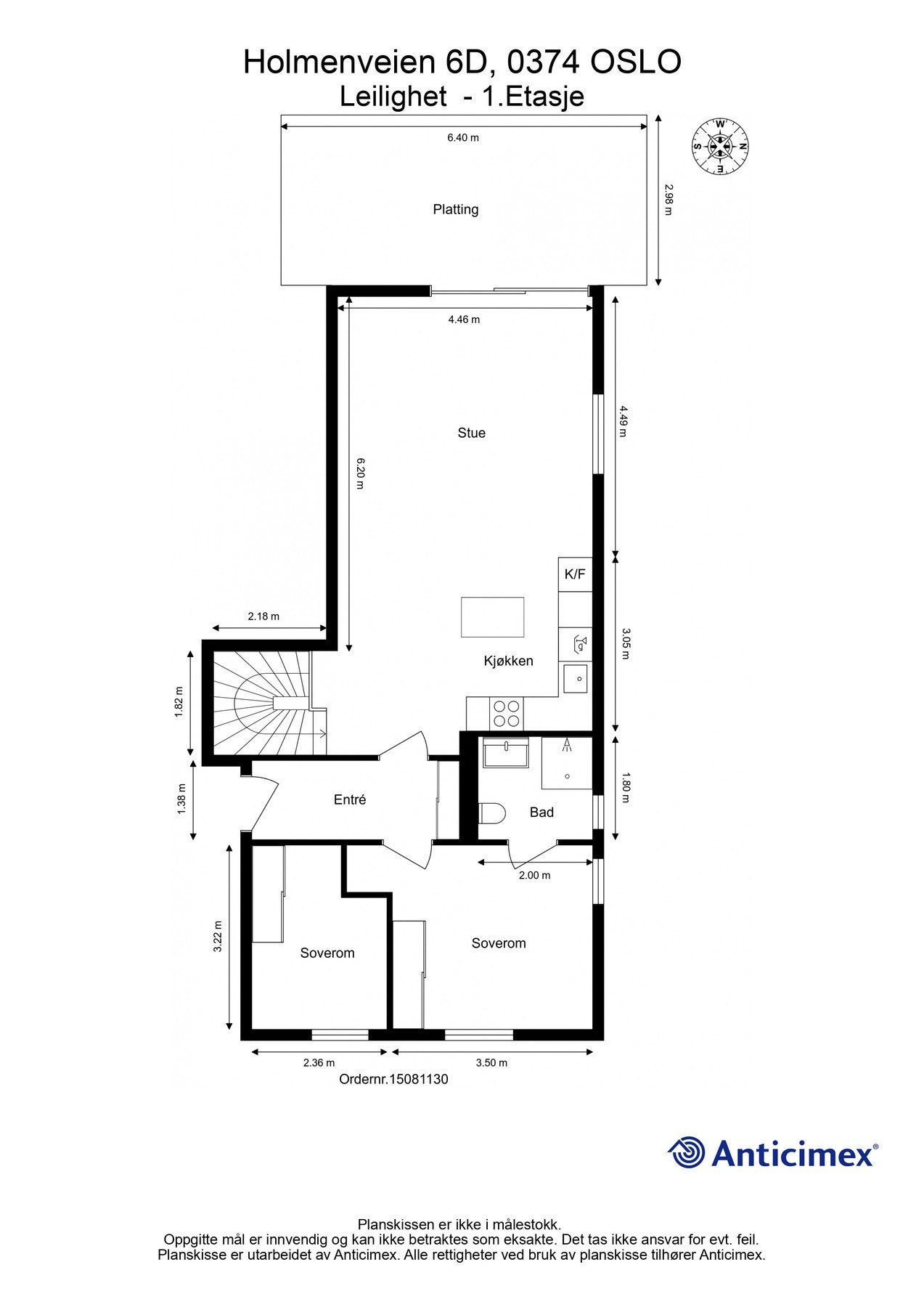1. etasje: BRA-i 68m²: ( Entré, stue, kjøkken, bad og to soverom) Galleribilde