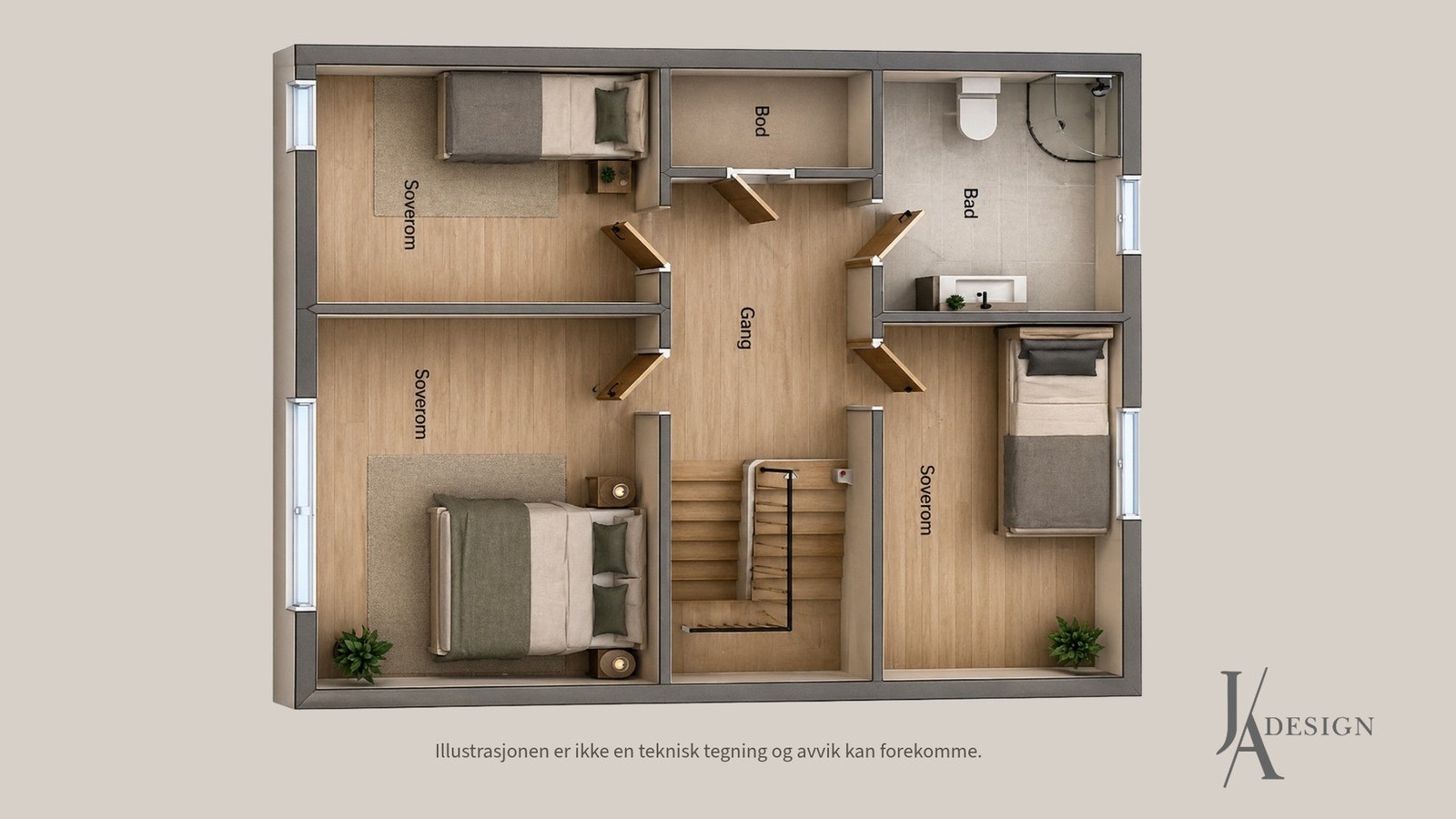 Plantegning for 2.etasje. Galleribilde