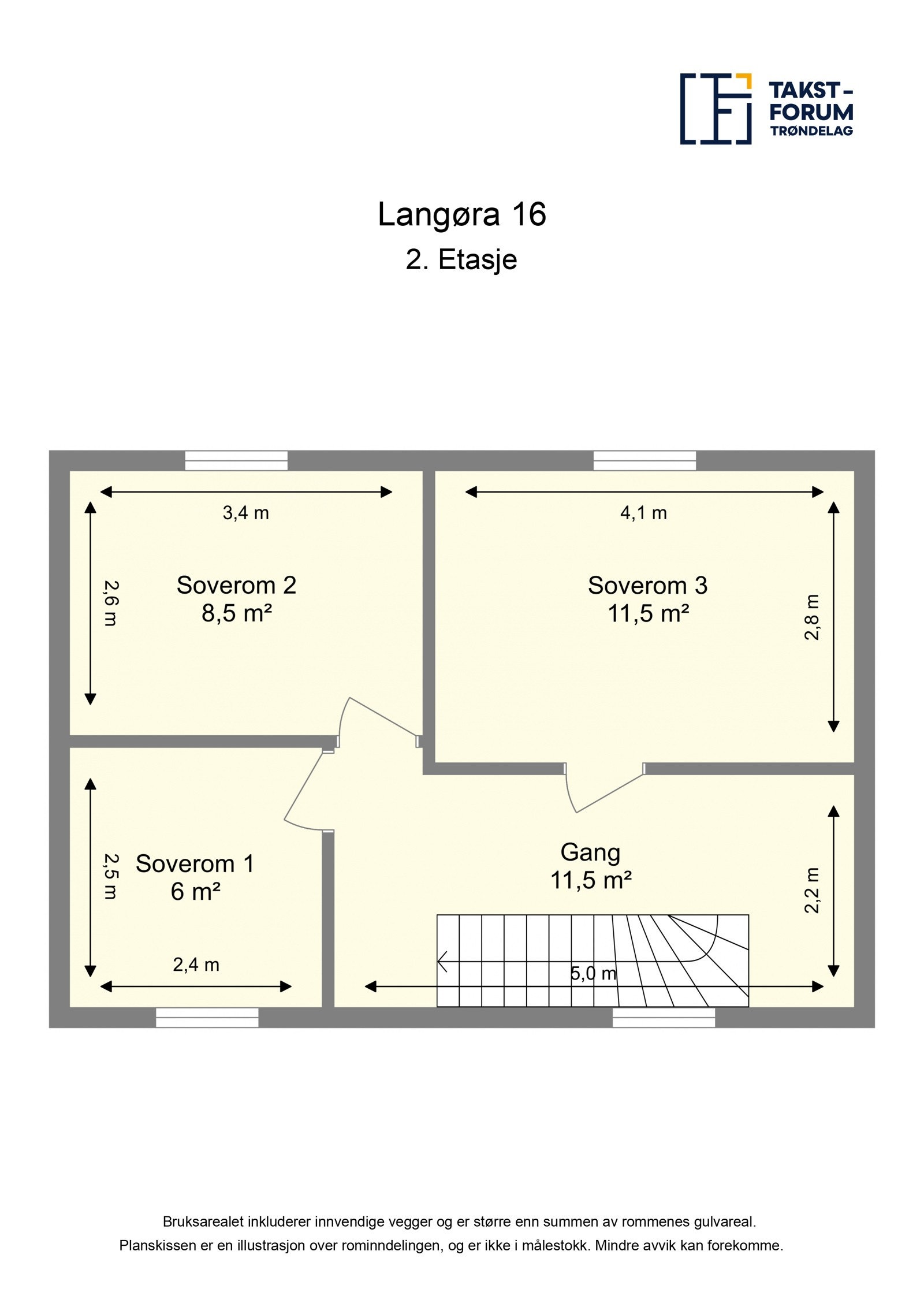 Planskisse 2 etg Galleribilde