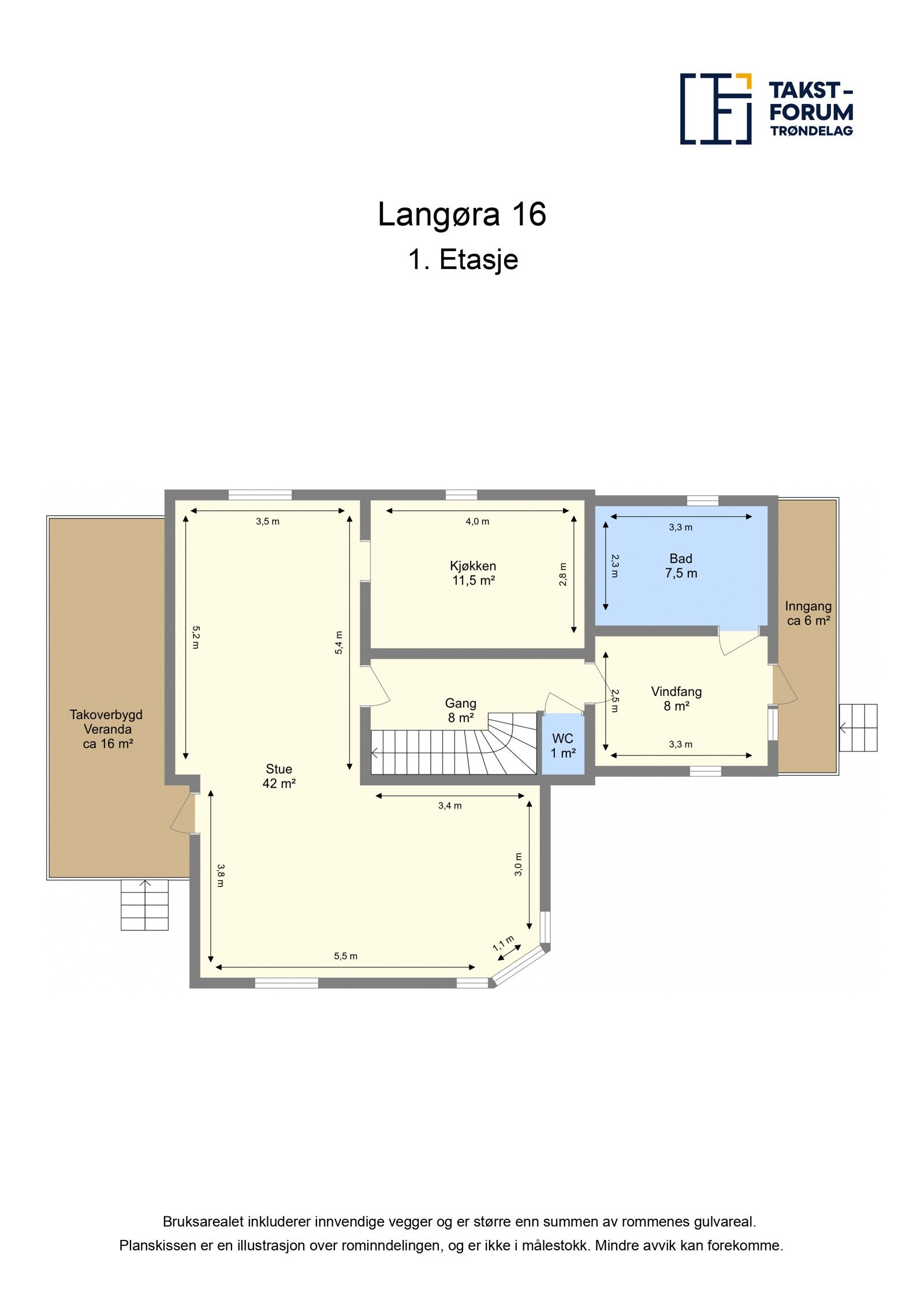 Planskisse 1 etg Galleribilde