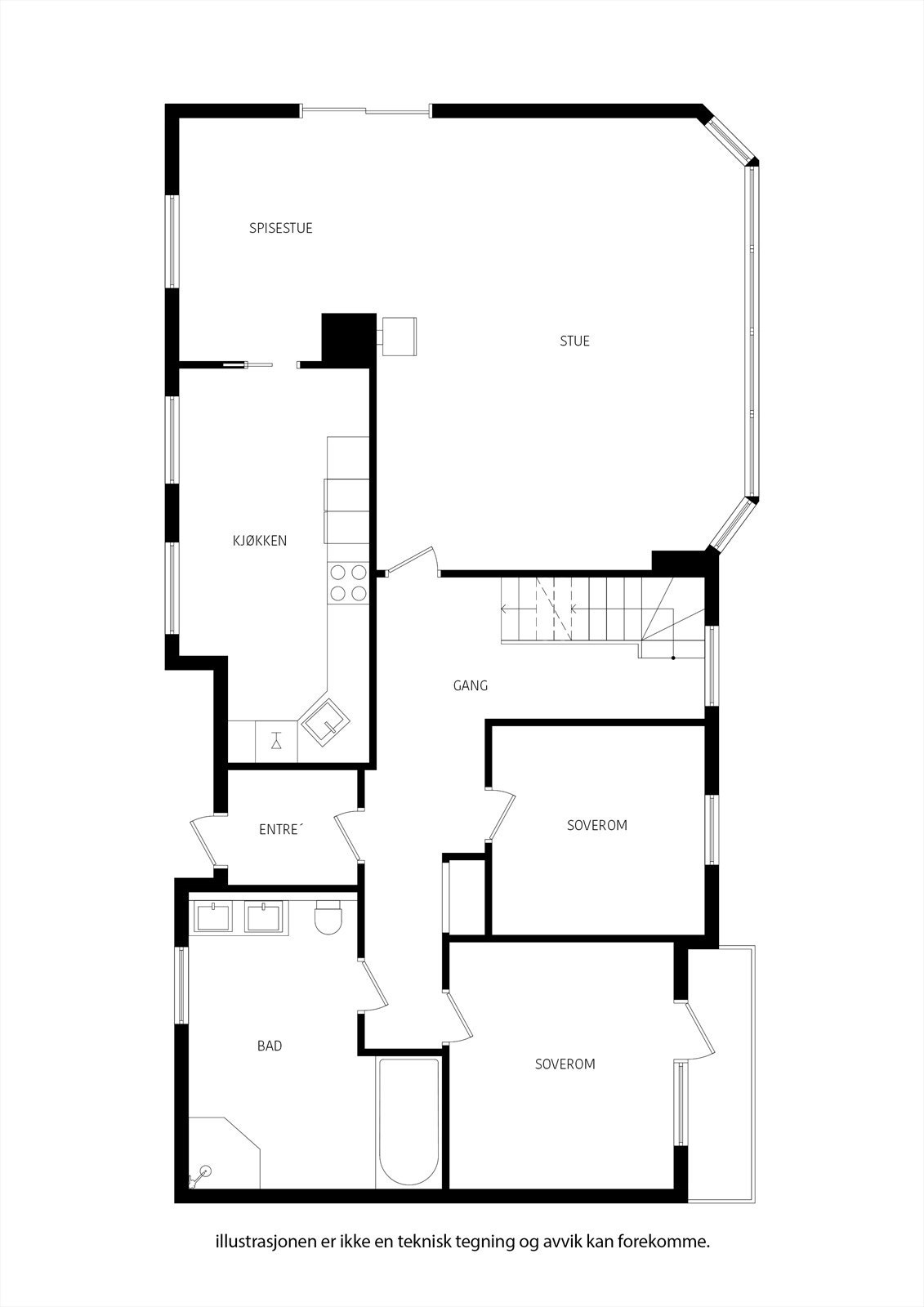 Plantegning 1. etg. Galleribilde