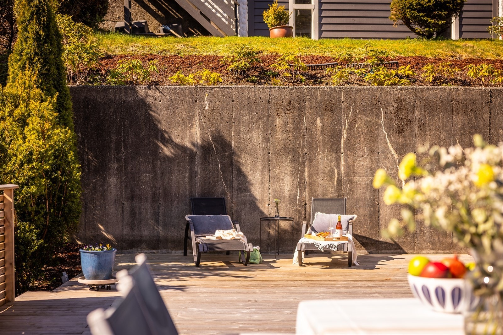Her er det god plass for soling og avslapning i usjenerte omgivelser. Galleribilde
