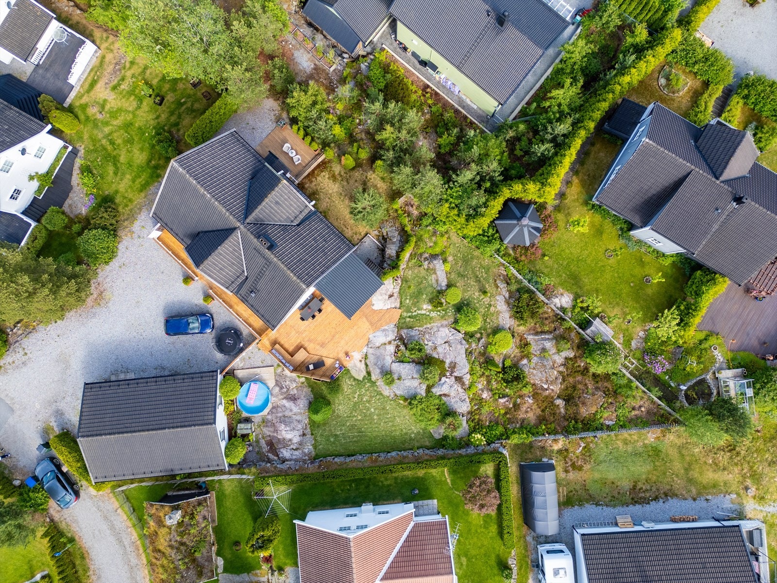 Dronefoto av boligen. Galleribilde