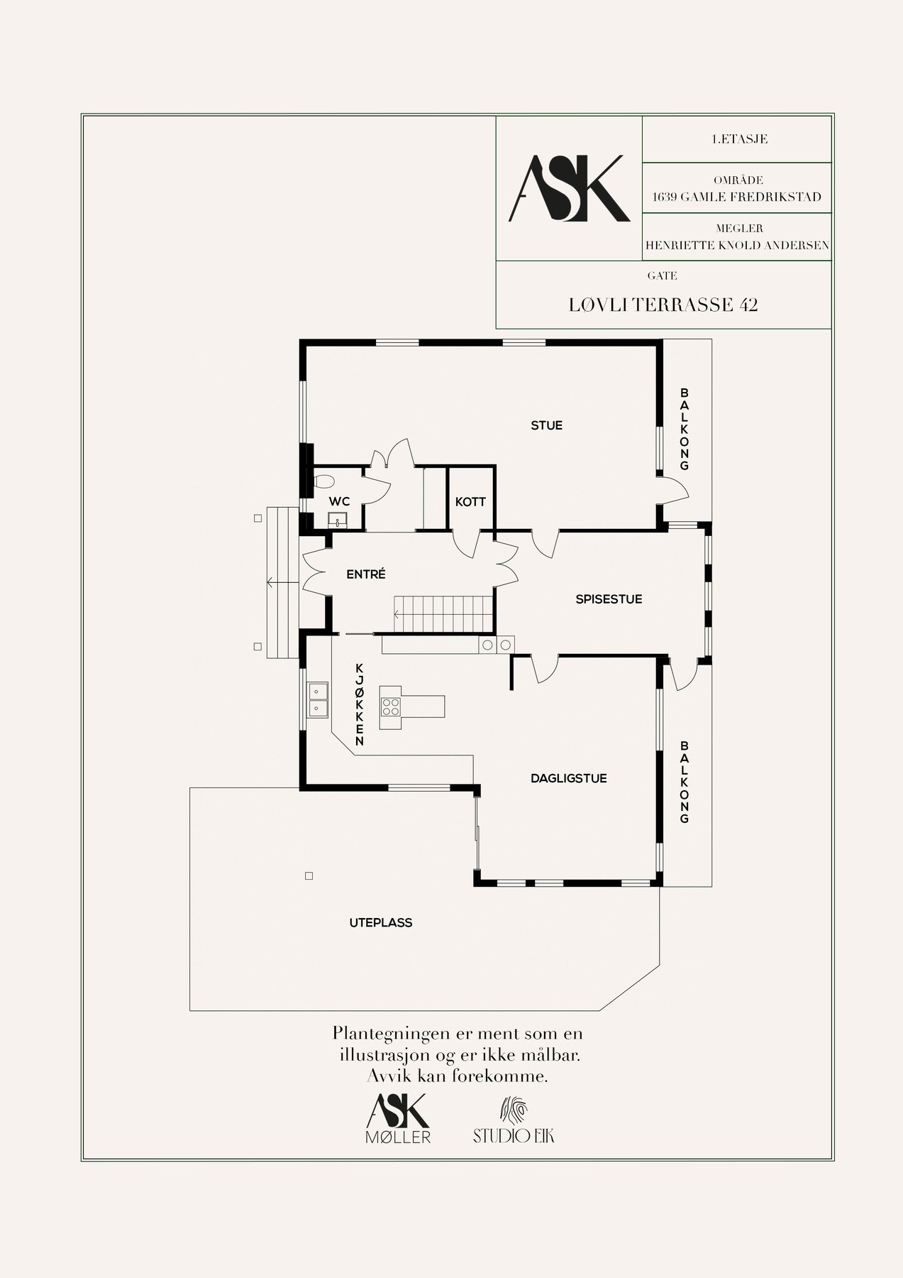 Plantegning 1. etasje Galleribilde
